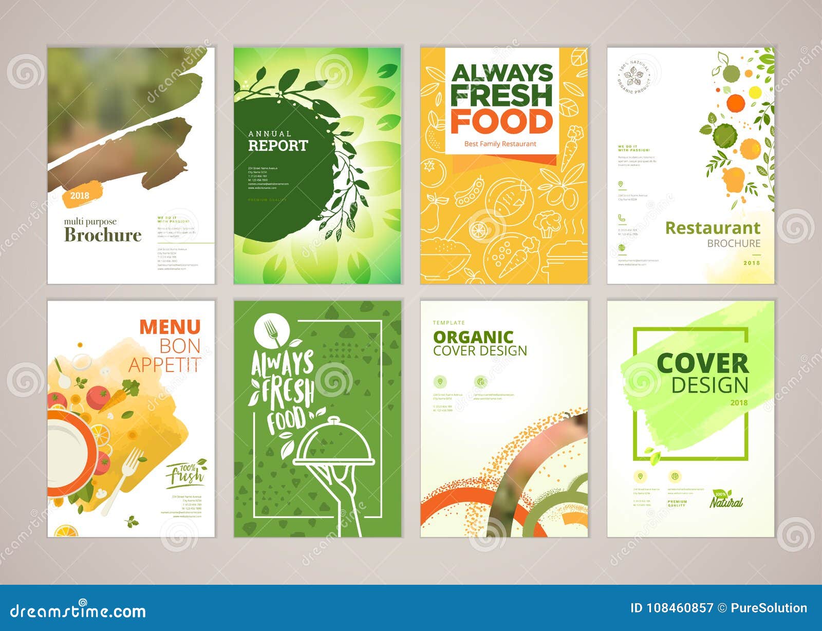 set of restaurant menu, brochure, flyer  templates in a4 size
