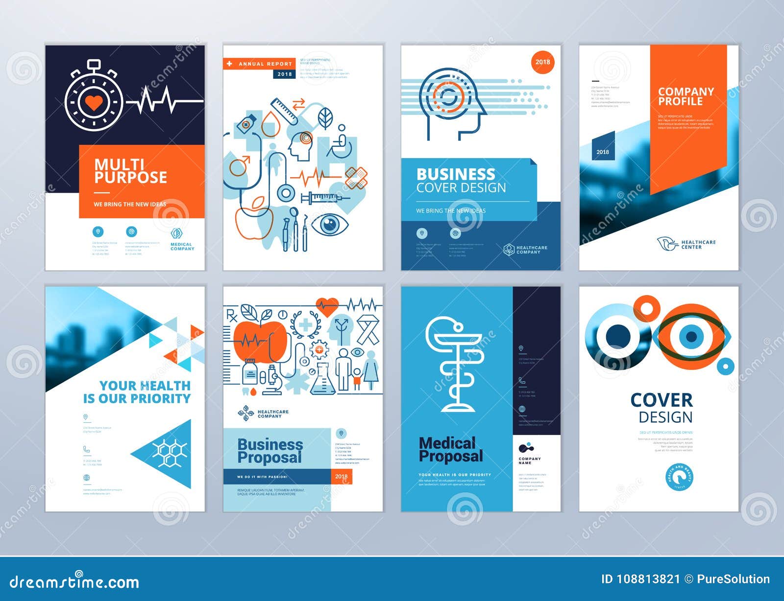 Set of Medical Brochure, Annual Report, Flyer Design Templates in With Regard To Healthcare Brochure Templates Free Download