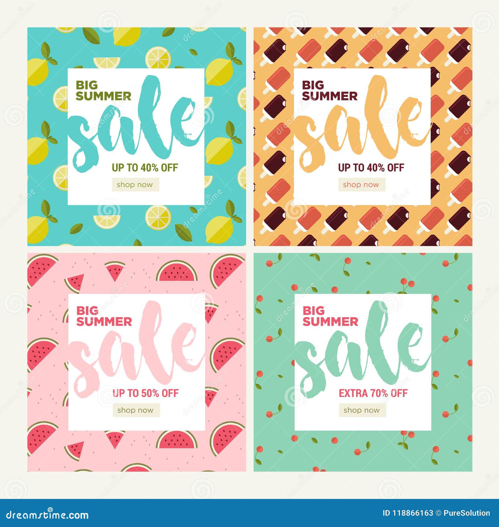 summer sale set of website sale banner templates stock vector
