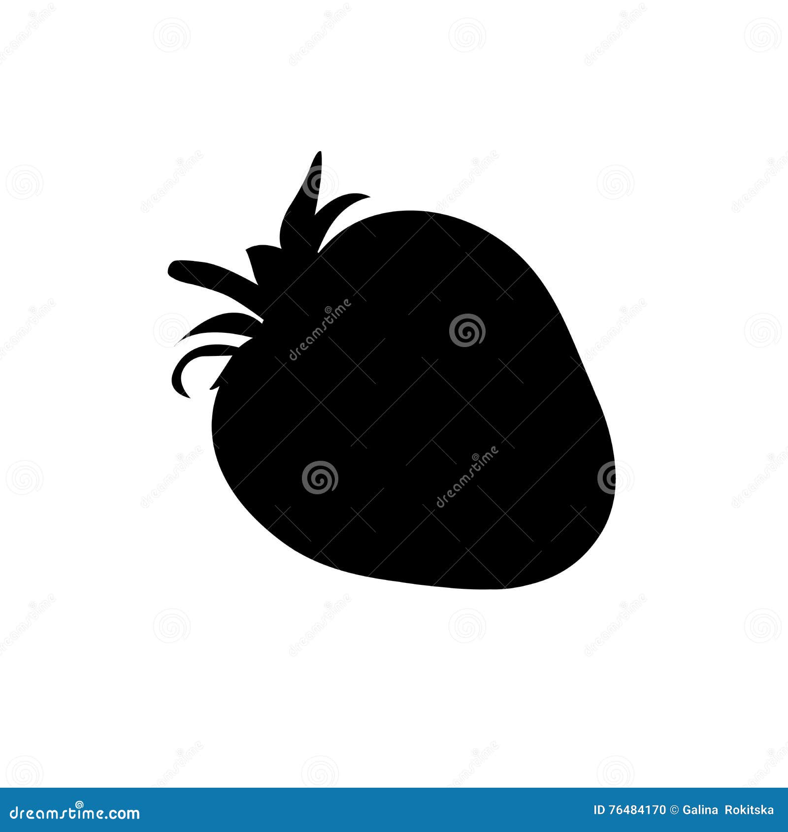 Vector Illustrations of Strawberry Silhouette Icon Stock Illustration
