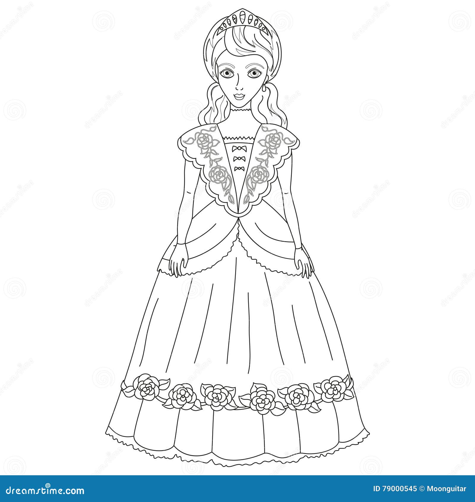 Pequena Princesa Na Página De Colorir Roupas De Casamento. Ilustração De  Desenho Animado Preto E Branco Ilustração do Vetor - Ilustração de boneca,  livro: 245285091