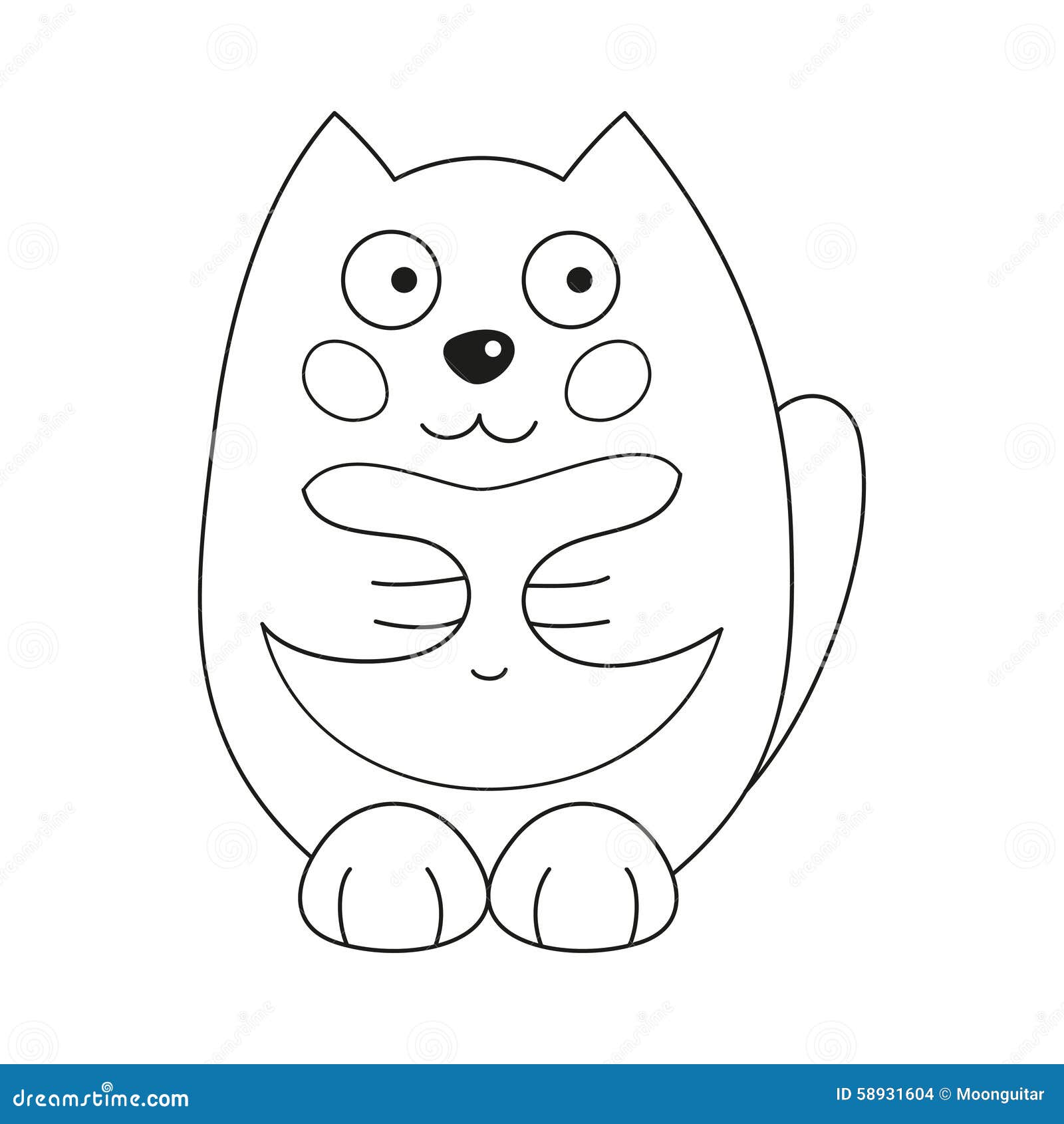 Desenhos para colorir de desenho de um gato kawaii gordinho para colorir  