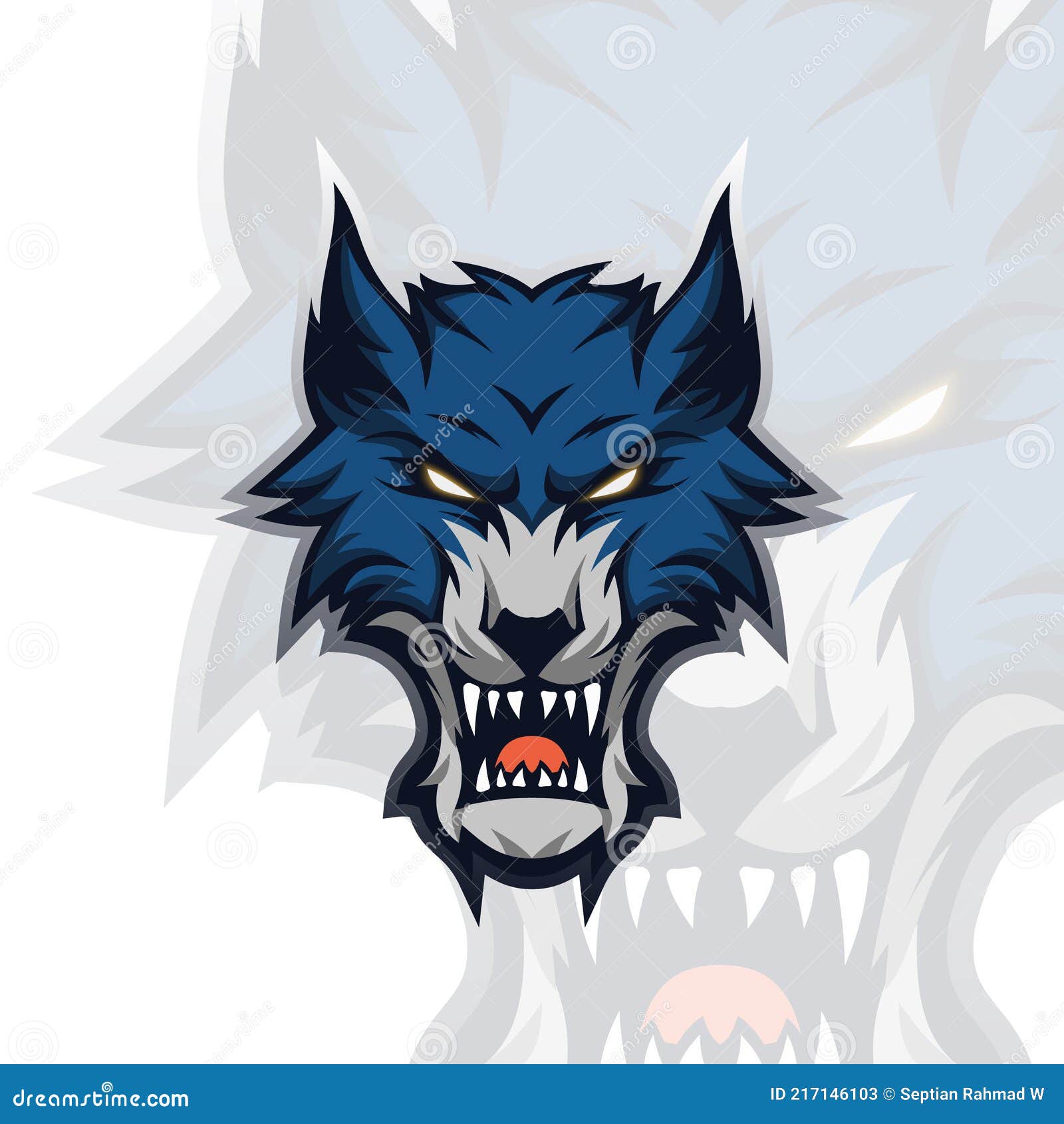 Vector Ilustración Blue Wolf Logo Para Esport Teammate Ropa Camiseta Etc.  Ilustración del Vector - Ilustración de ropas, enojado: 217146103