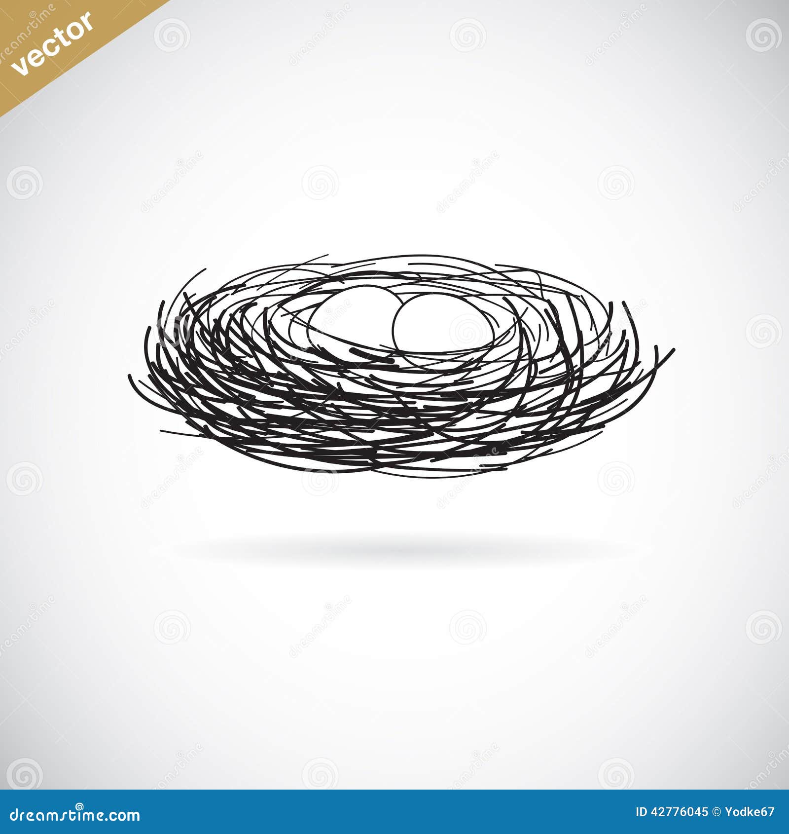 vector image bird s nest white background 42776045