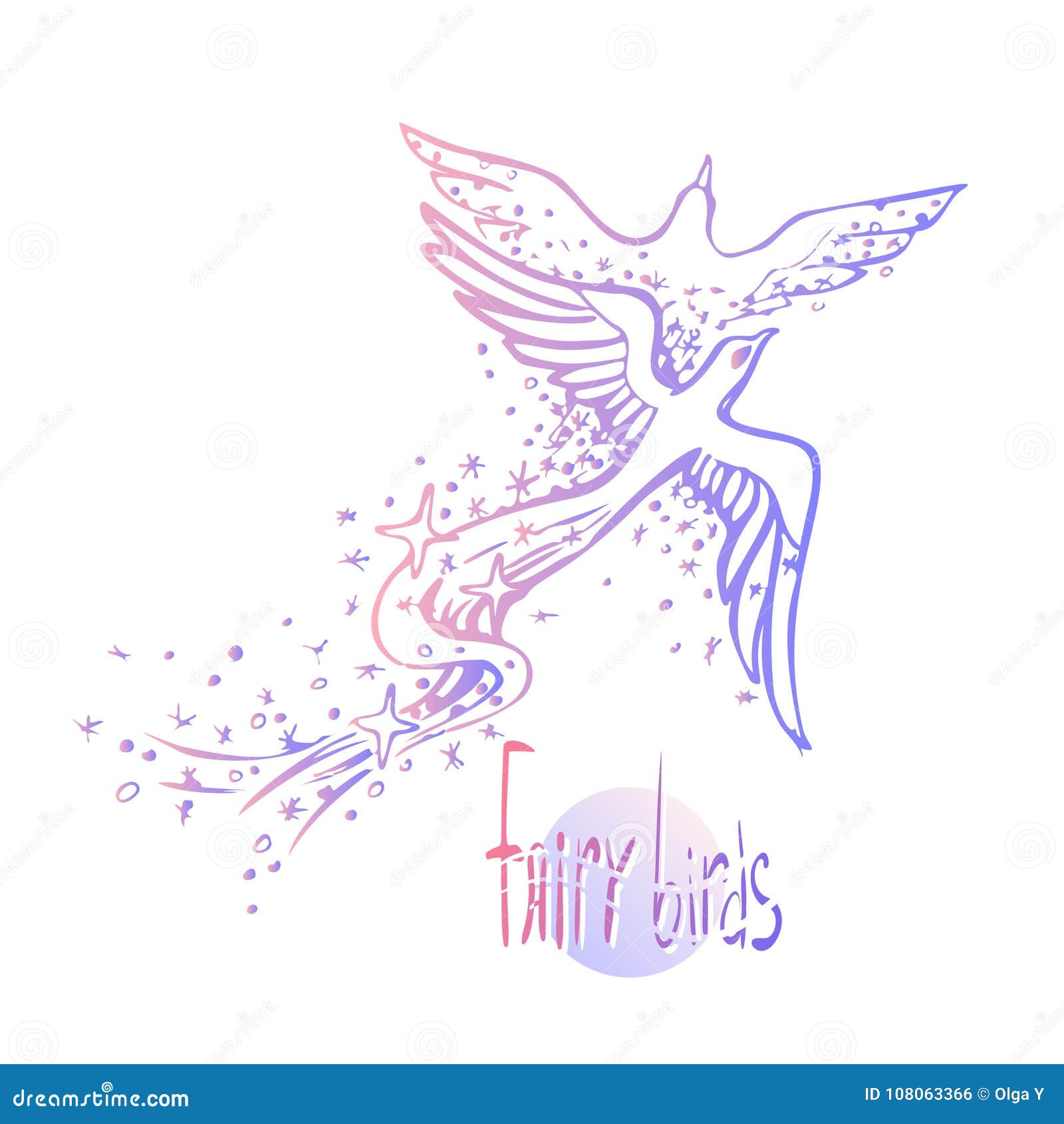  image. birds in flight hand drawing. the fairy bird