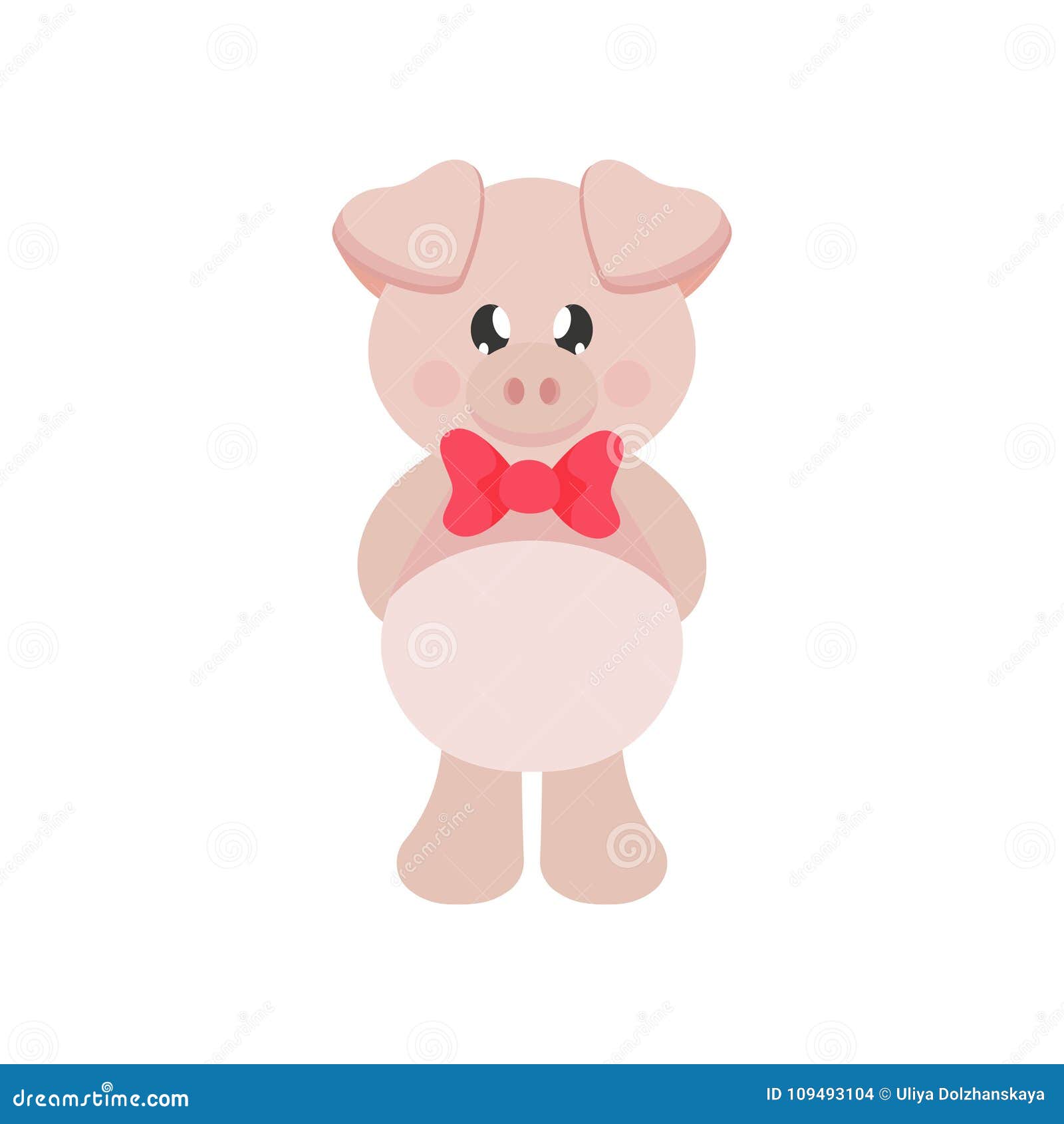 Cartoon pig with tie stock vector. Illustration of face 109493104