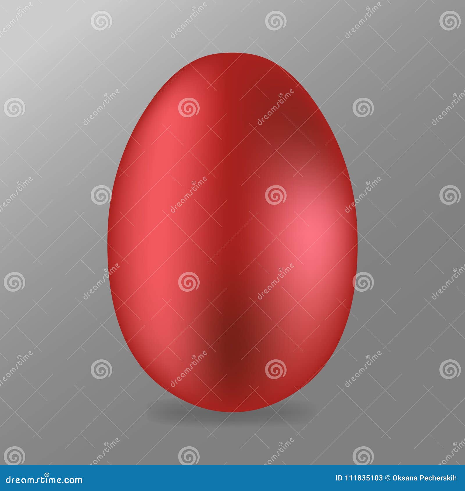 Download Vector Image Of 3D Egg. Red Metallic Egg Icon. Stock Vector - Illustration of brown, metal ...