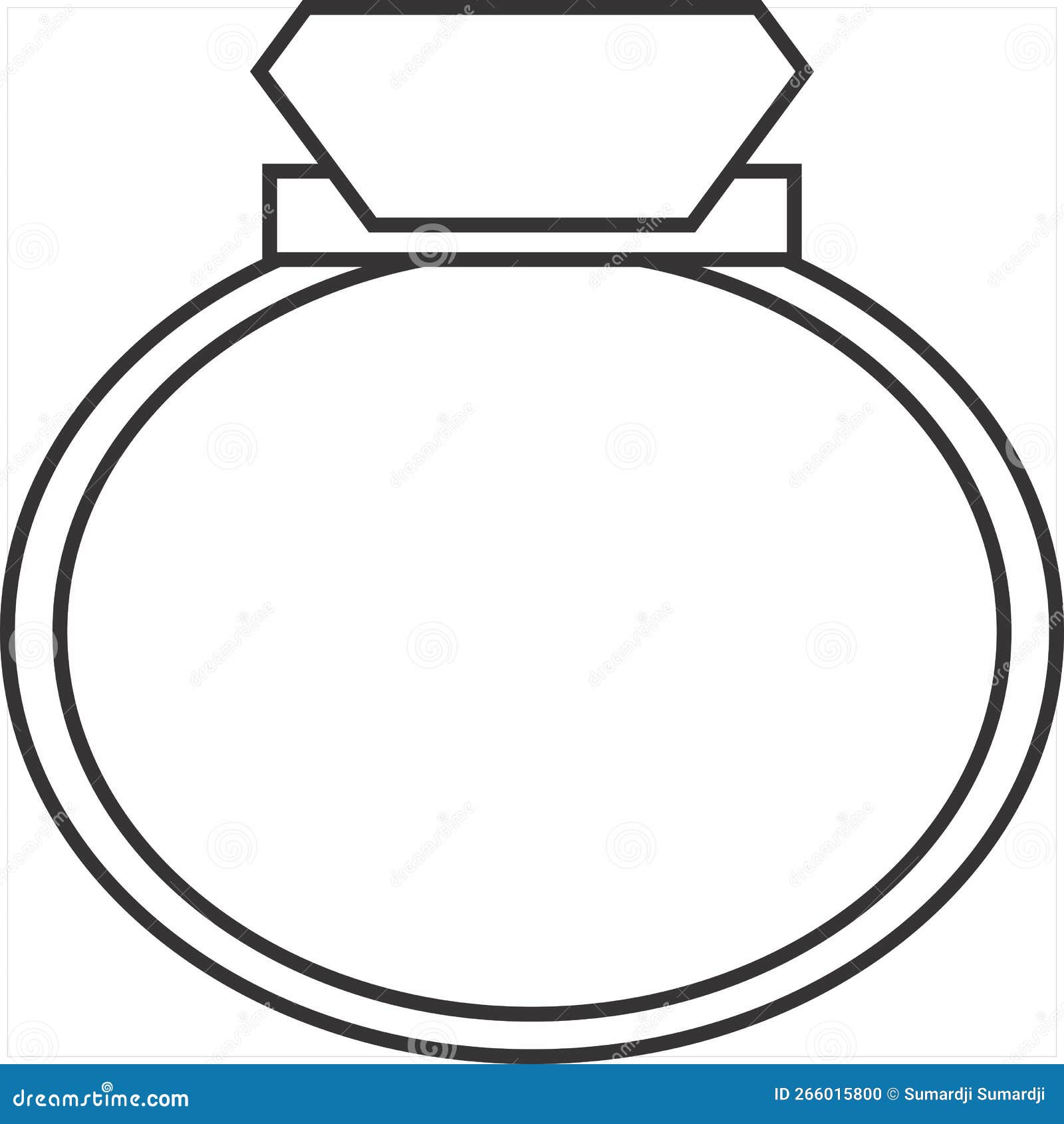 Vector, Image of Diamond Edged Ring , Black and White with a Transparent Background Stock