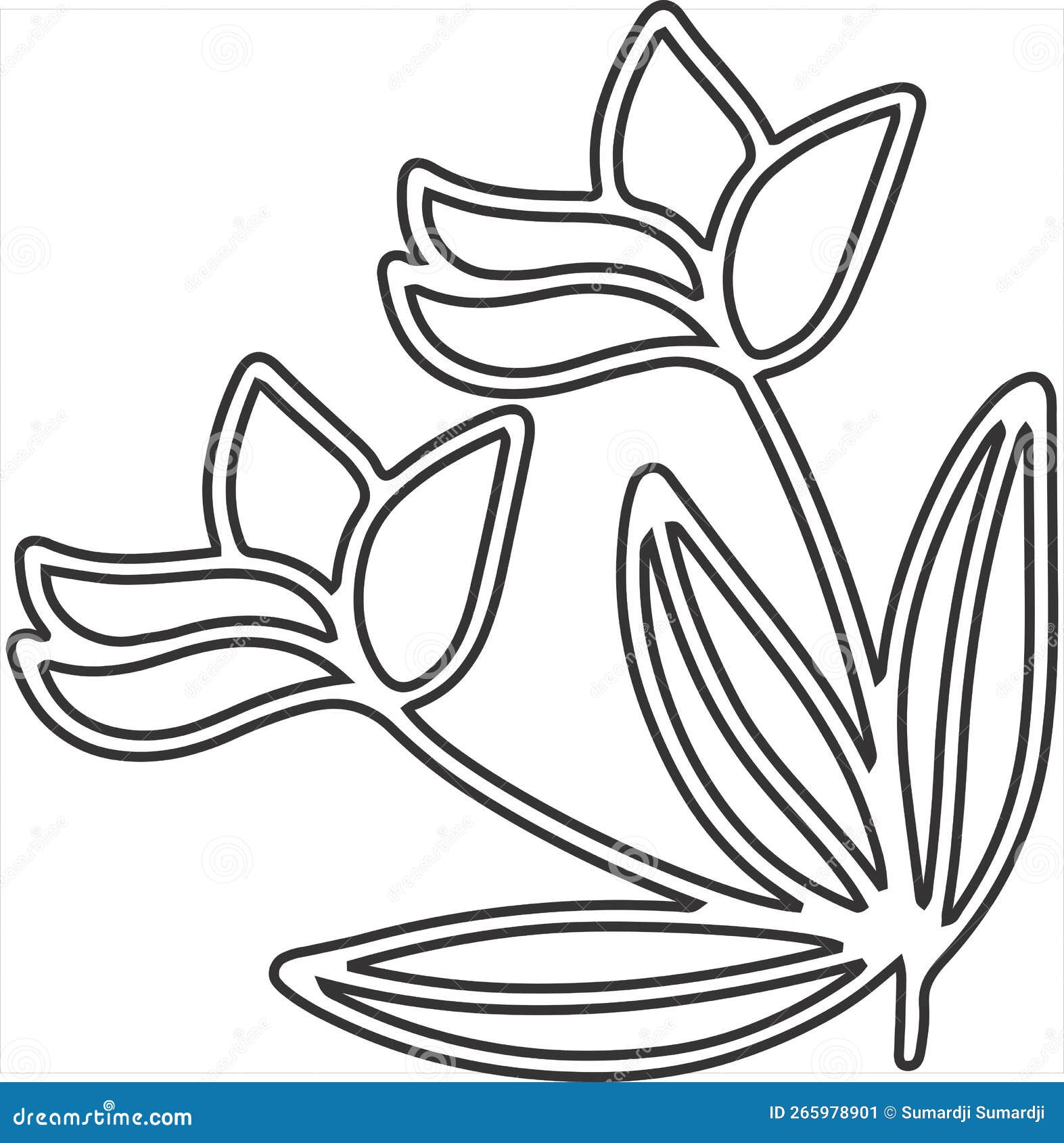 Vector, Image of Flower Icon, Black and White, with Transparent