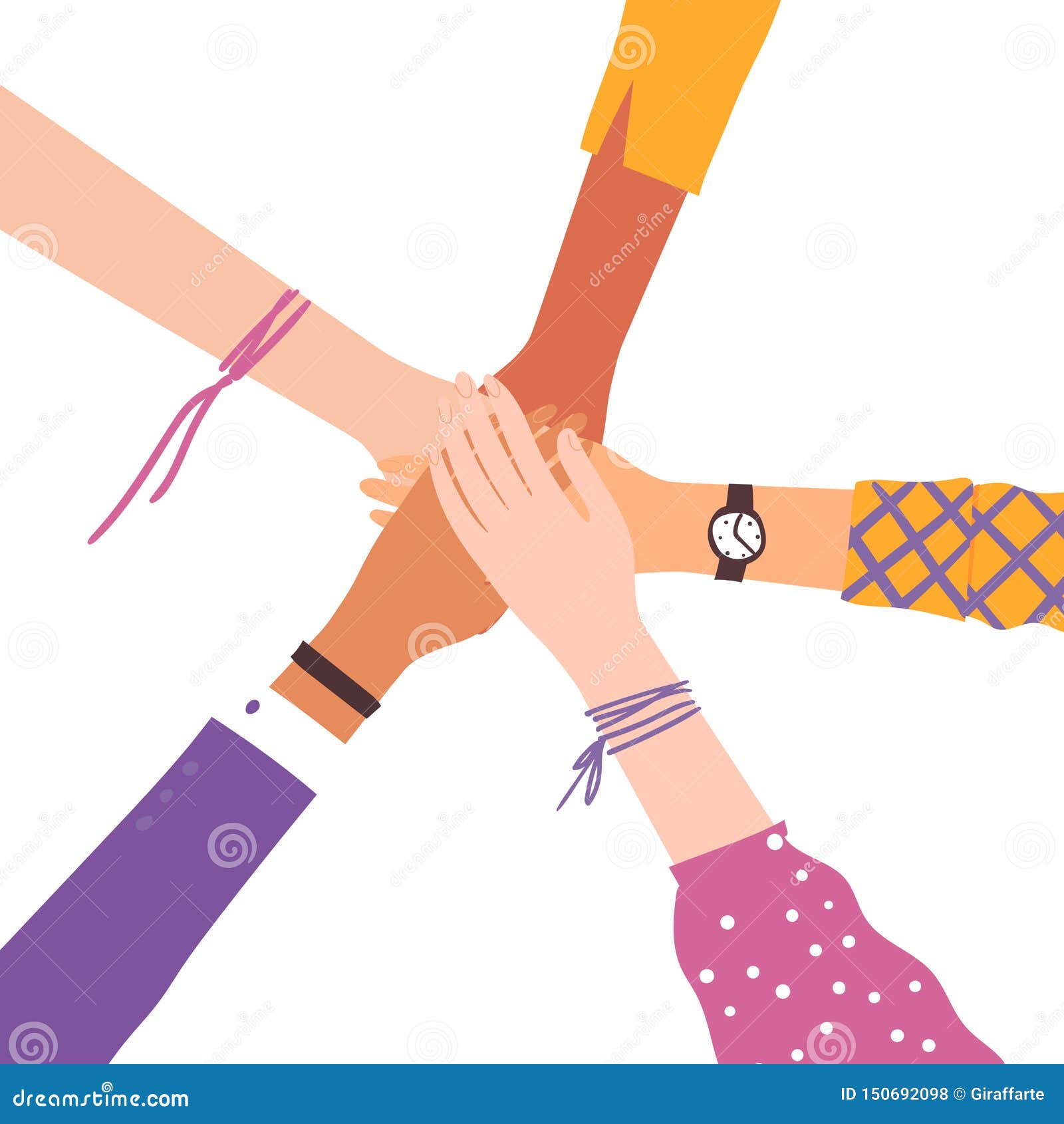 Vector Image of Hands Shaking As Friendship Symbol. Stock Vector