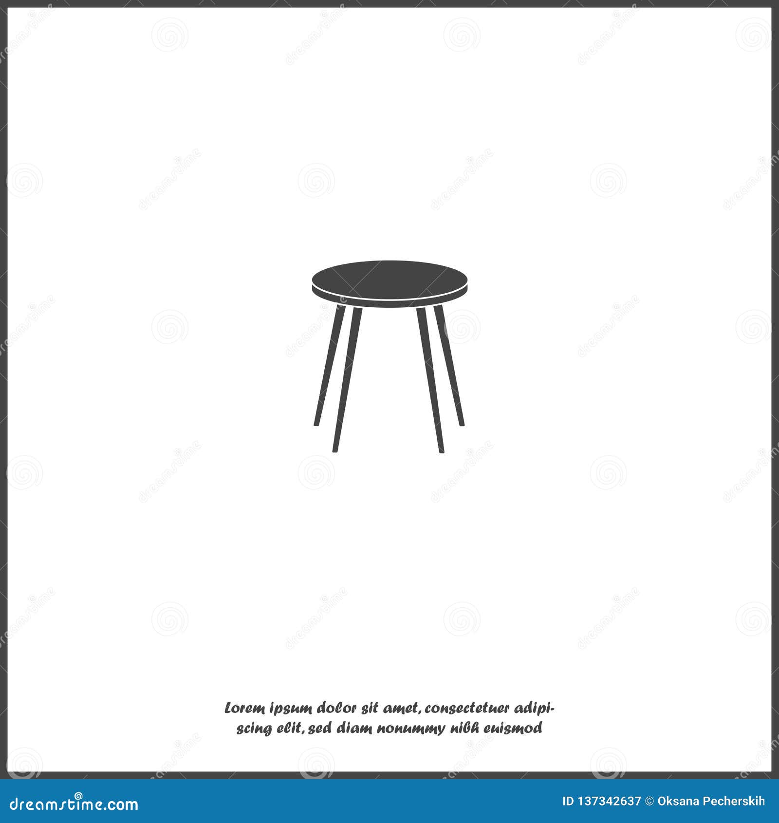 Vector Image Icon Stool. Chair Icon on White Isolated Background Stock  Vector - Illustration of blue, round: 137342637