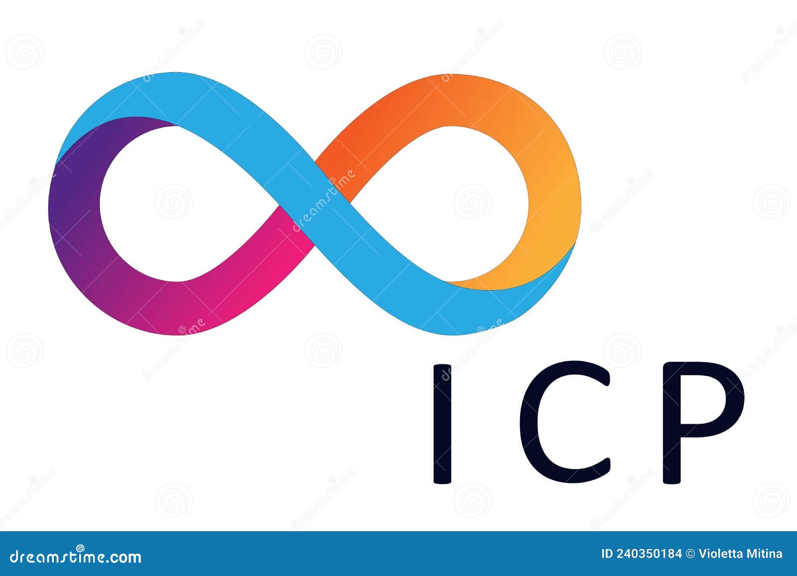 ICP. Cryptocurrency Logo on a White Background with Text Stock Illustration  - Illustration of digital, transaction: 240350184