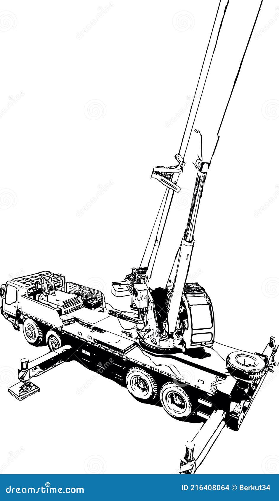 Vector Image of an Industrial Truck Crane Stock Vector Illustration