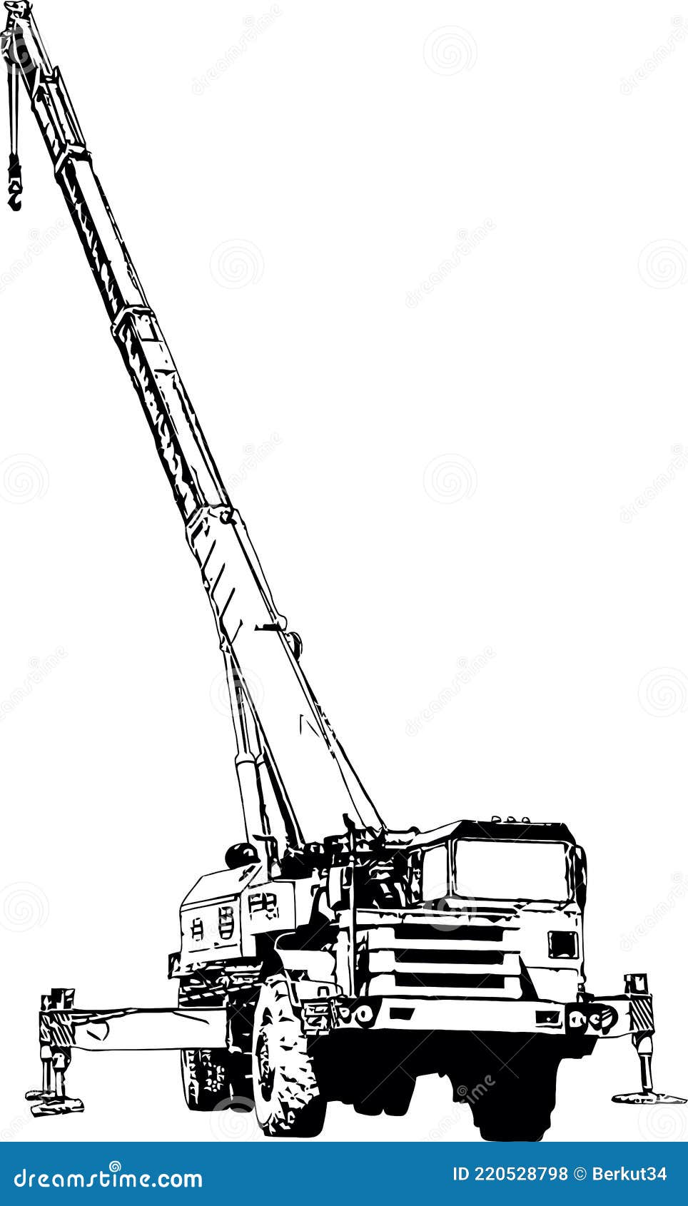 Vector Image of an Industrial Truck Crane Stock Vector Illustration