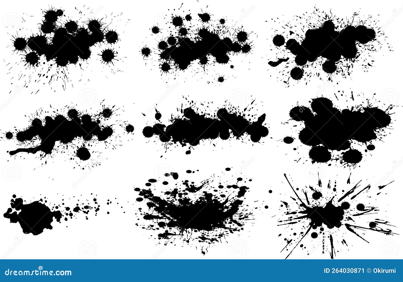 Ink Blobs and Splashes Grunge Vector Image Stock Vector - Illustration ...