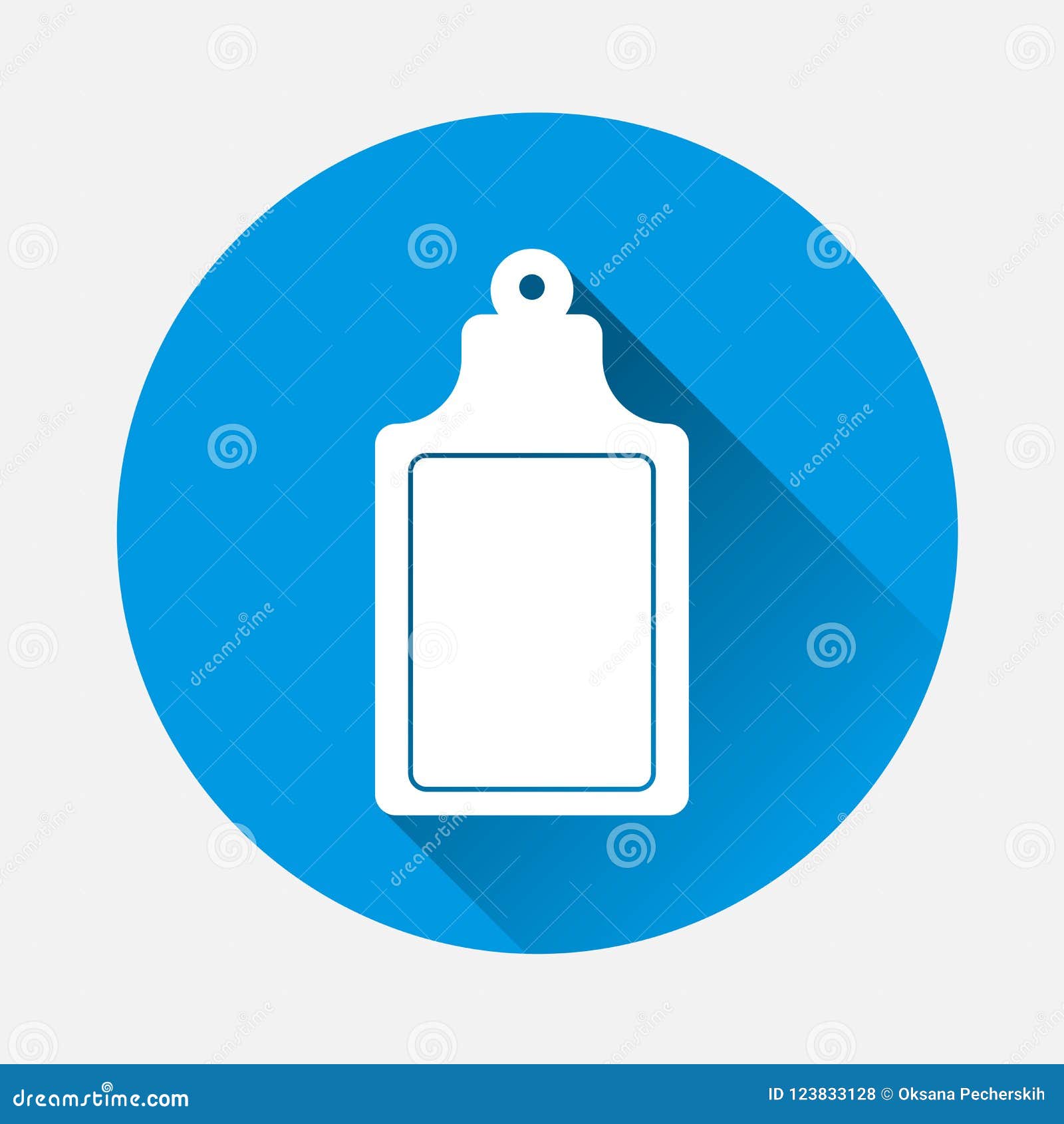  image of a kitchen cutting board on blue background. flat