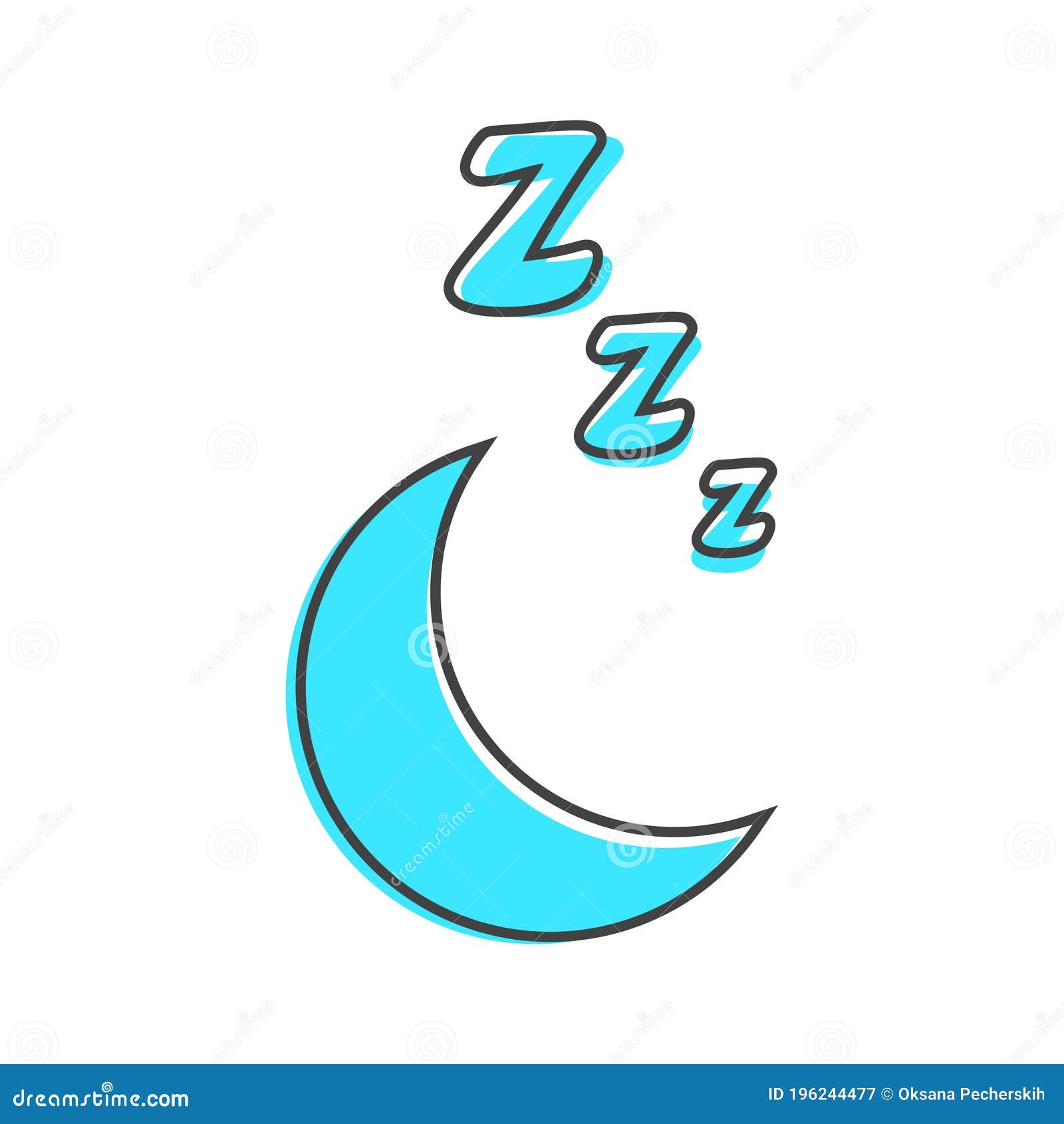 Vector Image Night, Moon and Sleep Cartoon Style on White Isolated  Background Stock Vector - Illustration of moon, icon: 196244477