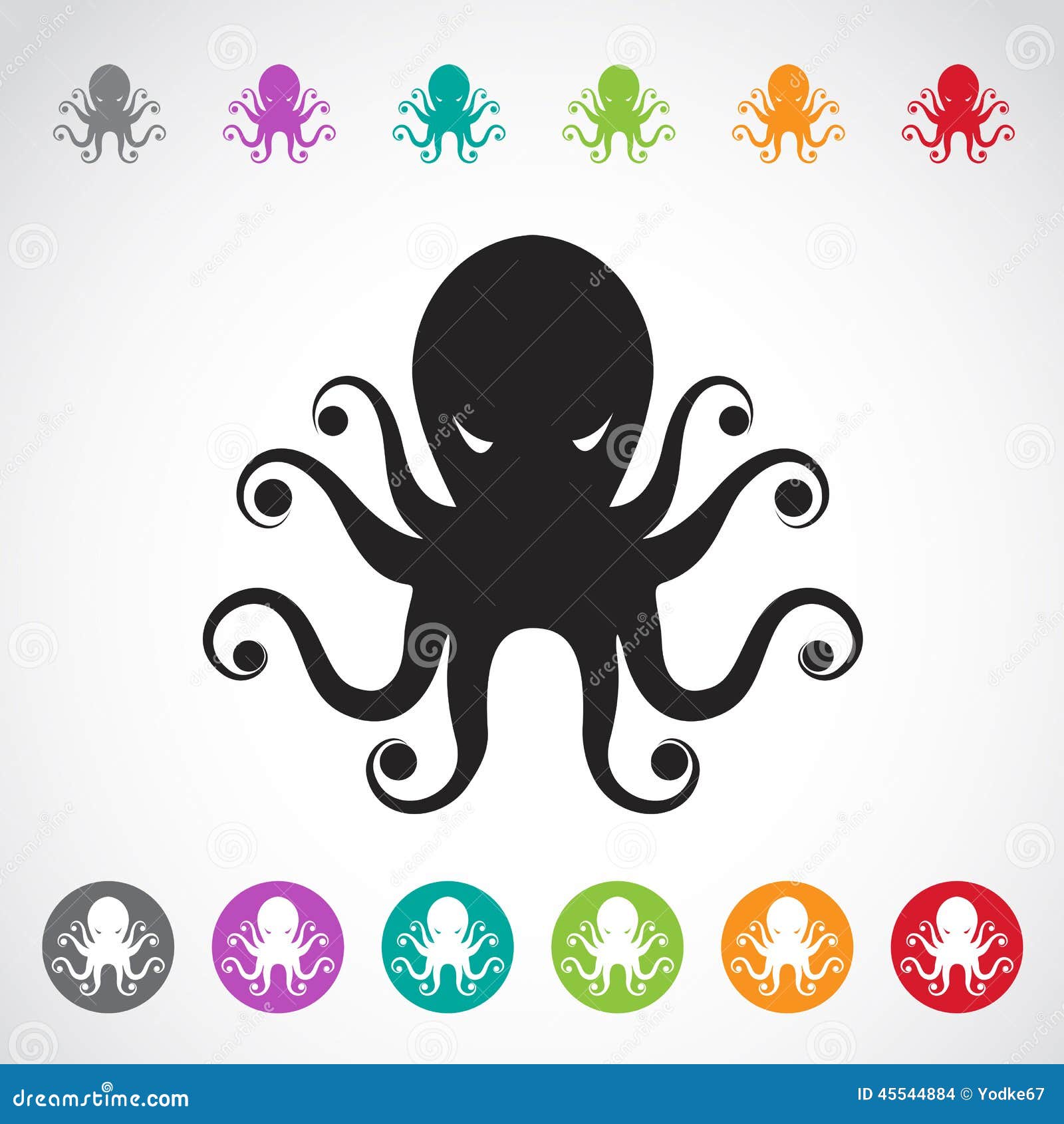 Vector image of an octopus stock vector. Illustration of ocean - 45544884