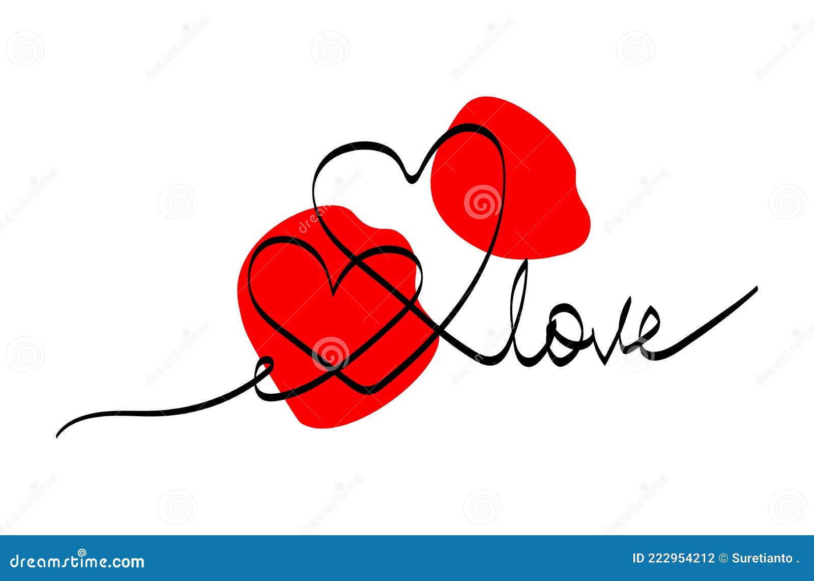 Image one line stroke love stock vector. Illustration of heart - 222954212