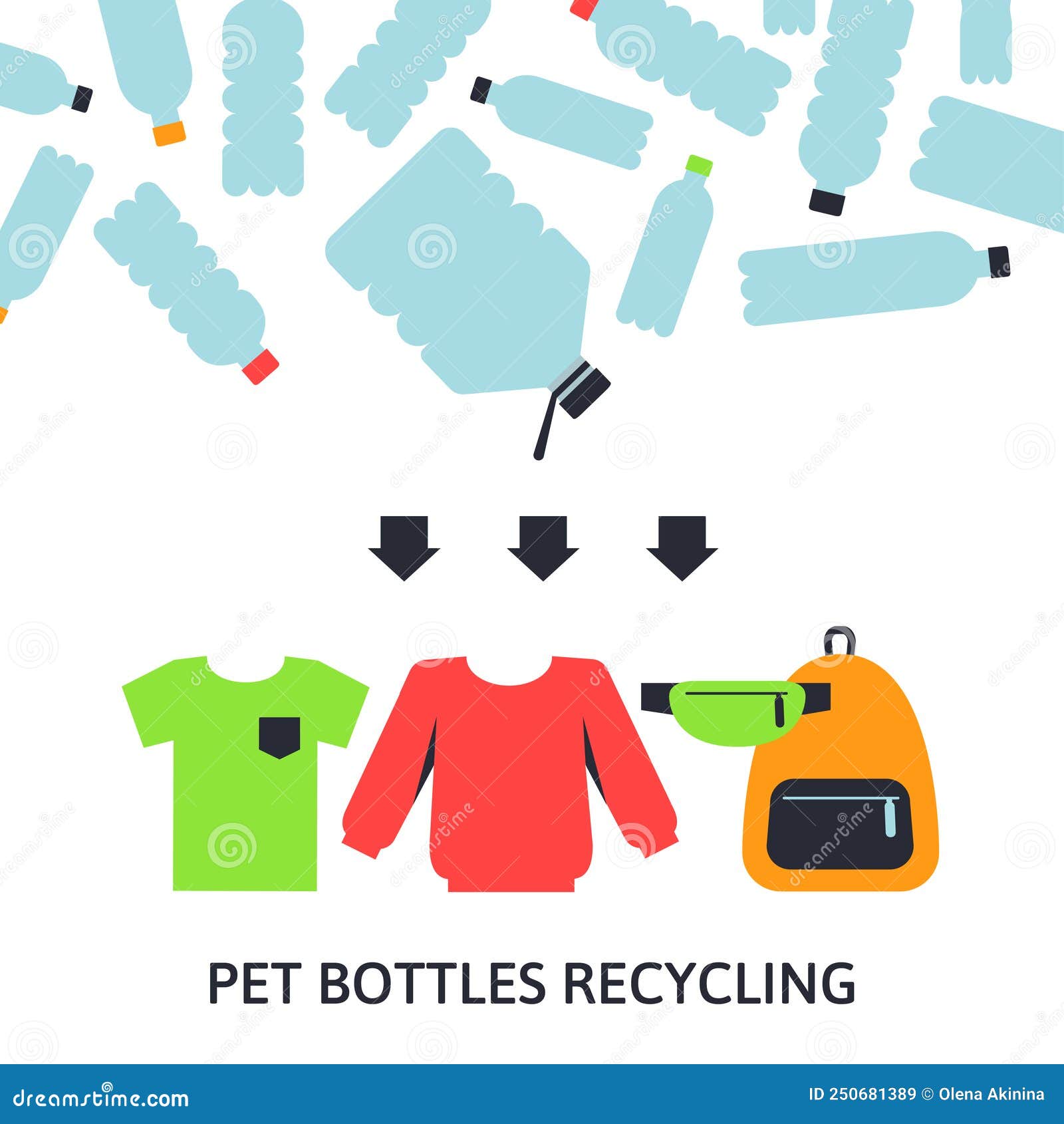 A Vector Image of a Pet Bottles Recycling. Stock Vector Illustration