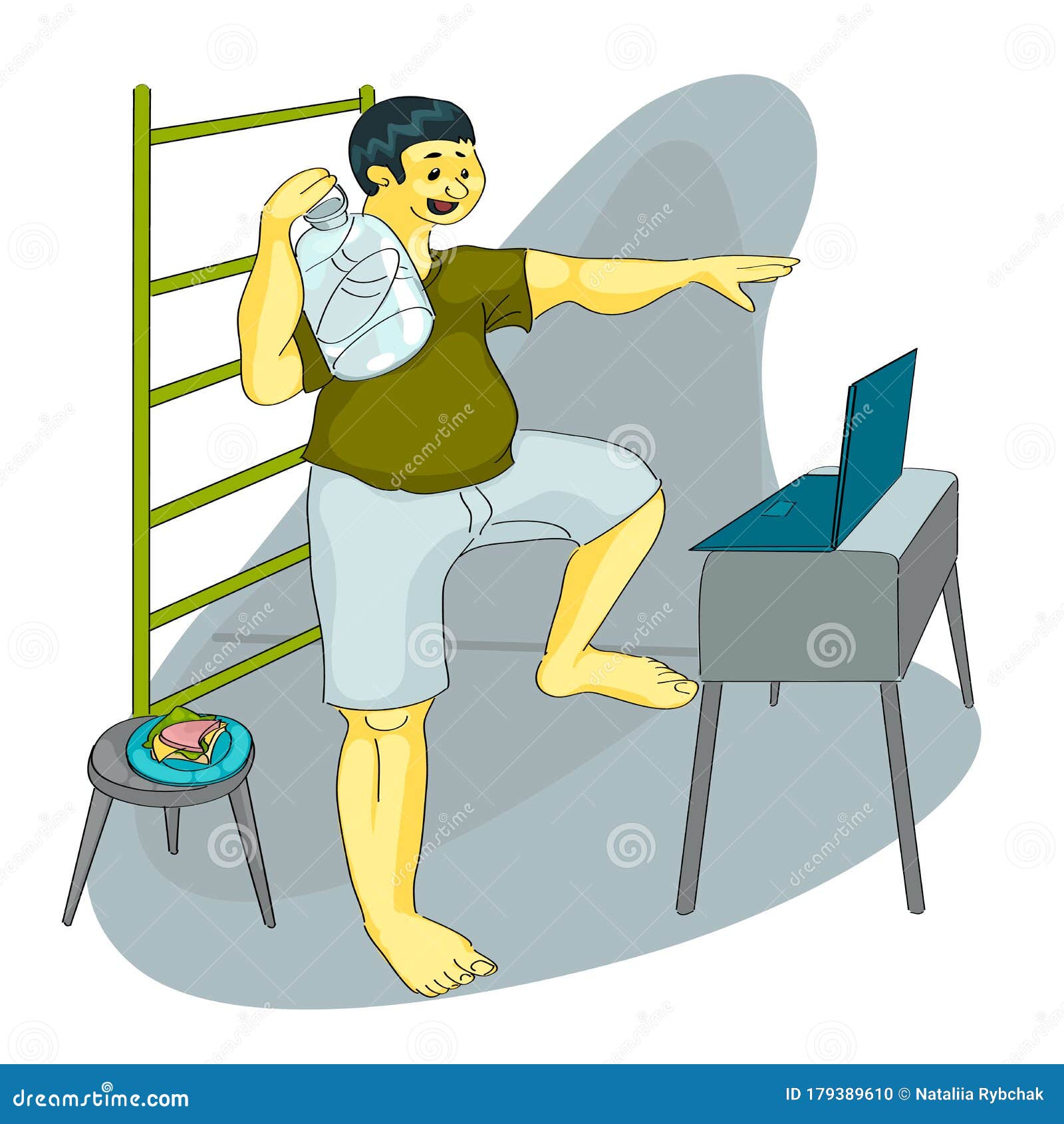 Download Vector Image Of A Physical Education Teacher Conducting Distance Learning Stock Vector ...