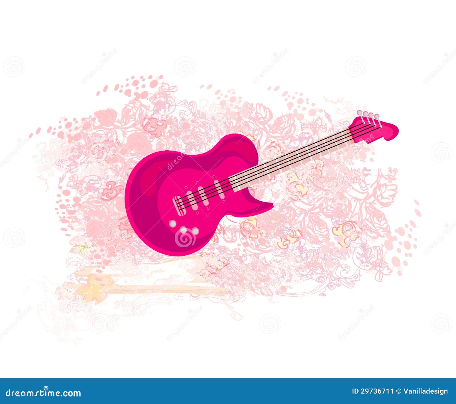 Pink Guitar Abstract Background Stock Illustration Illustration of