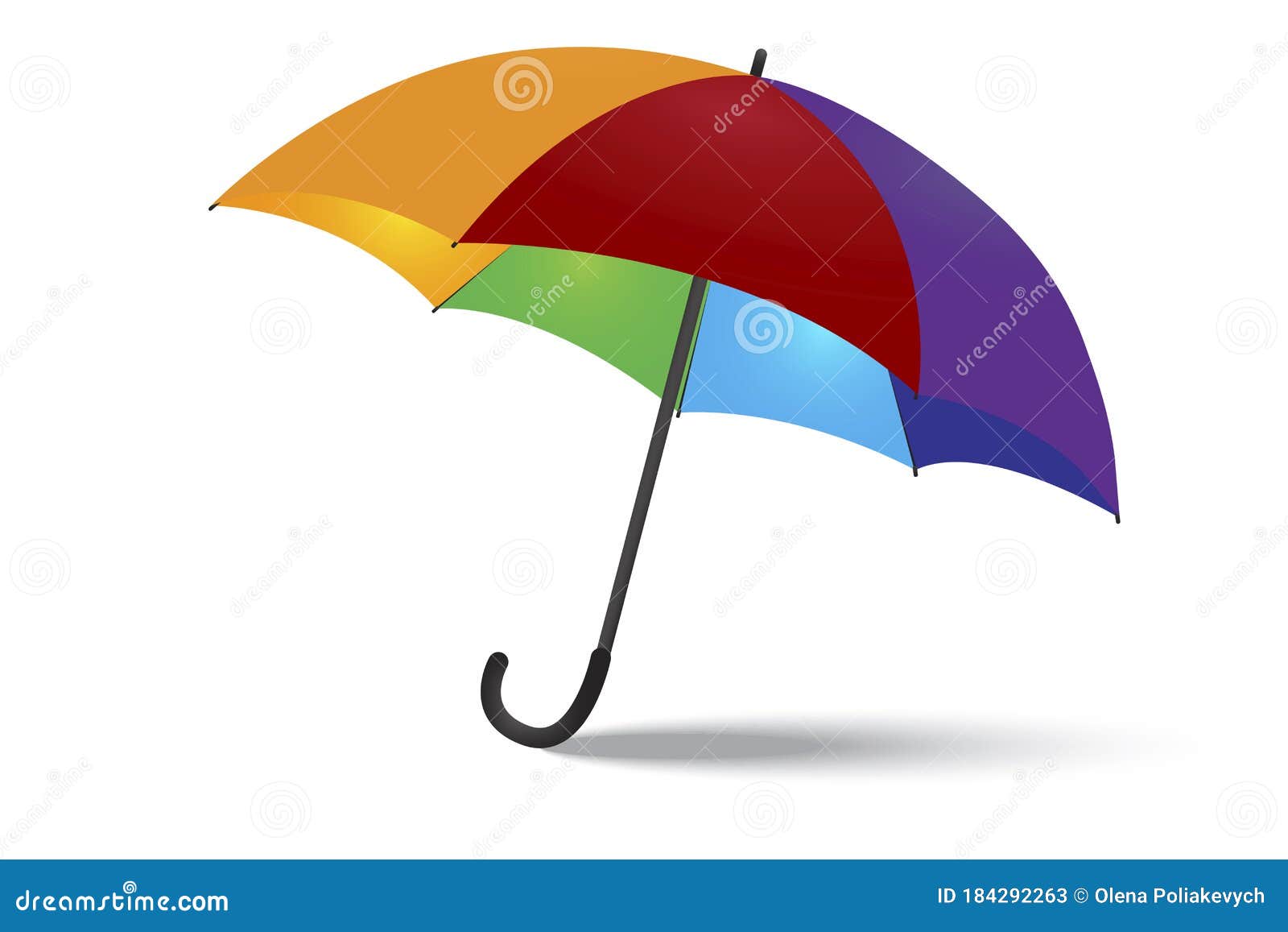 Download Vector Image Of Rainbow Rain Umbrella. Isolated Image Of A 3d Parasol. Stock Photo Stock ...