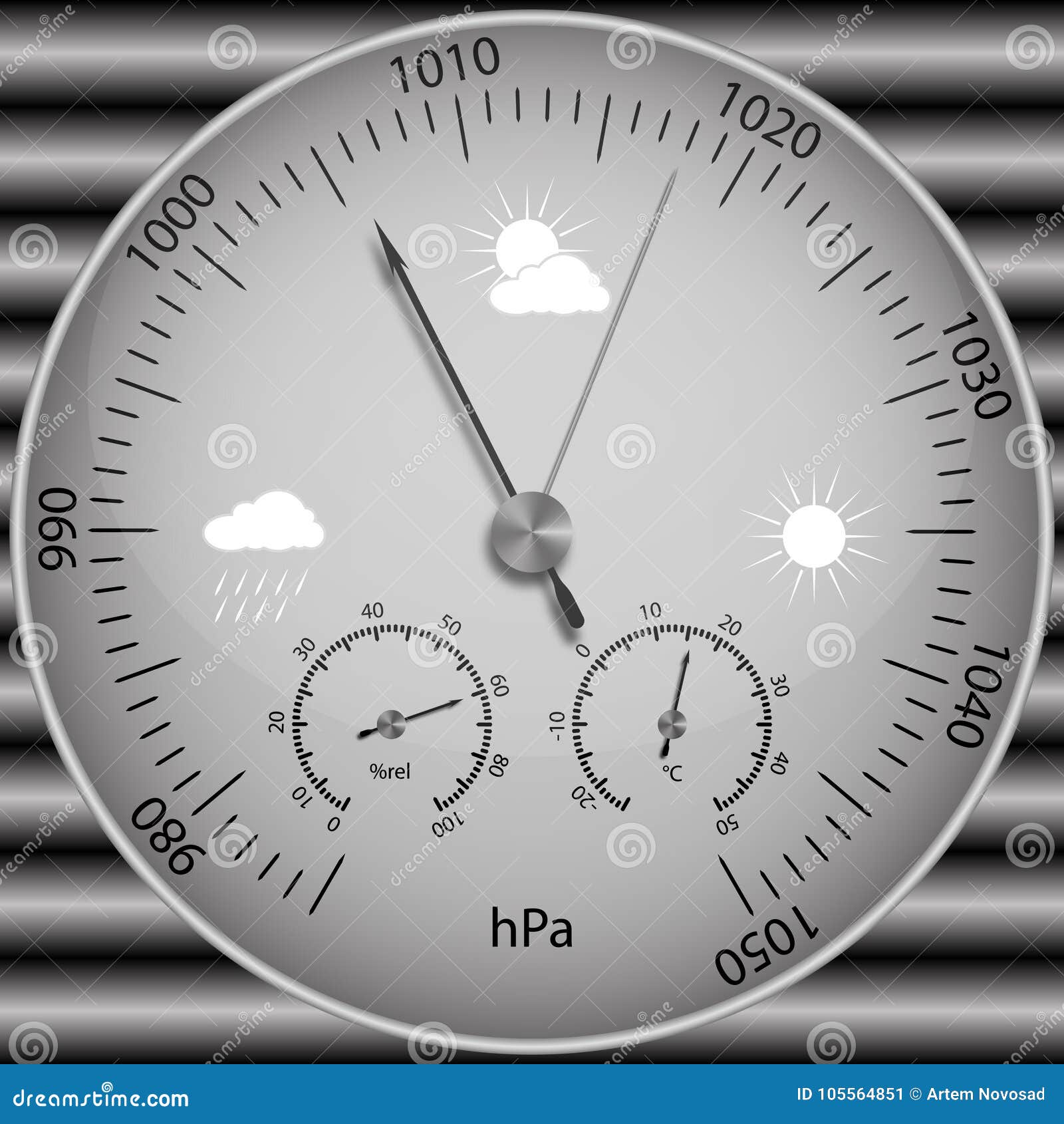 Barometer for Determining Atmospheric Pressure Stock Vector