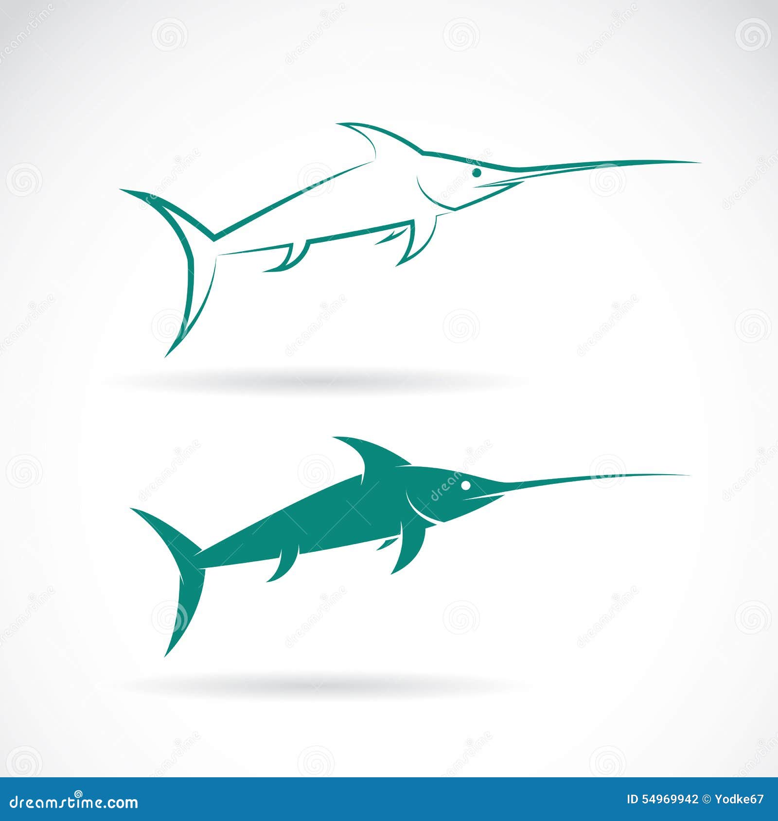Vector Sailfish Icon. Under The Sea Illustration With Cute Funny Fish