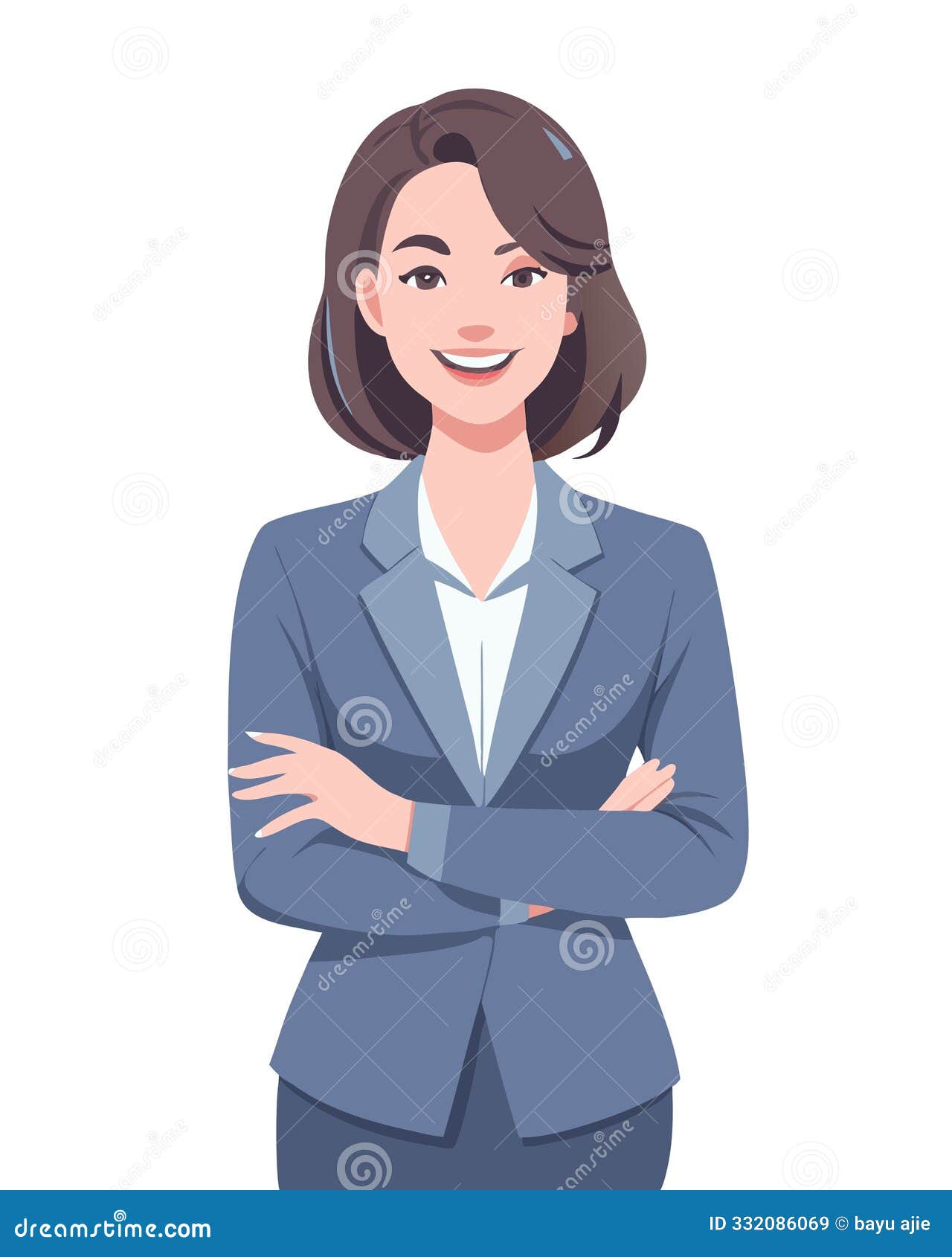a smiling woman officer, showing humble and welcome gesture. ai image generated.