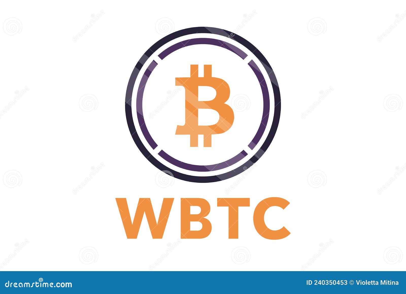 Wrapped Bitcoin. Cryptocurrency Logo on a White Background with Text Stock  Illustration - Illustration of coin, value: 240350453