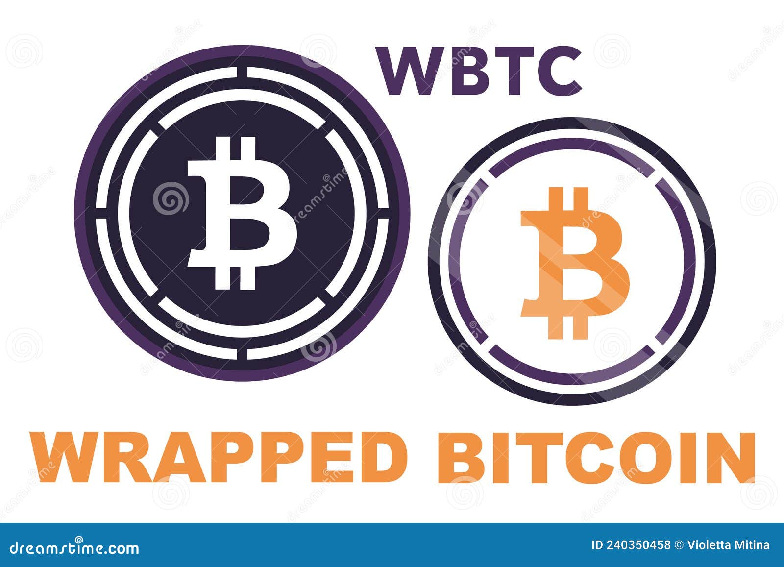 Wrapped Bitcoin. Cryptocurrency Logo on a White Background with Text Stock  Illustration - Illustration of money, transaction: 240350458