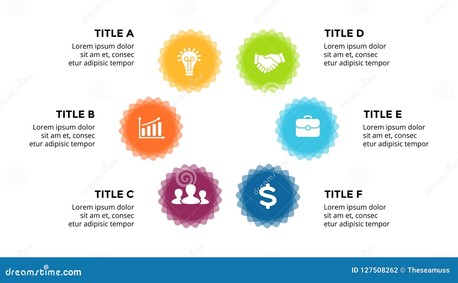 Vector Infographic Cycle Diagram Labels Graph Stickers Presentation Chart Business Concept