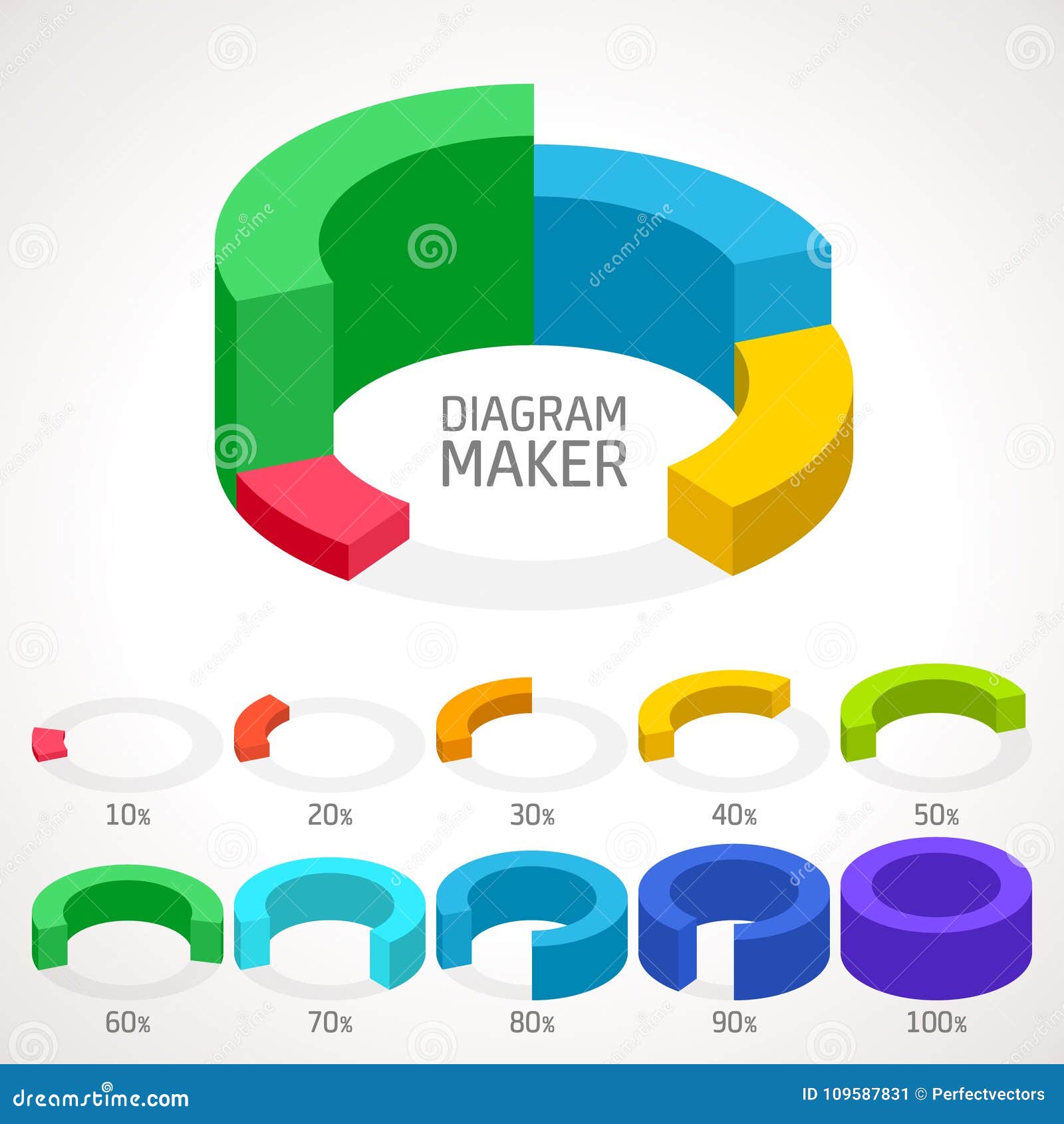 3d Pie Chart Vector