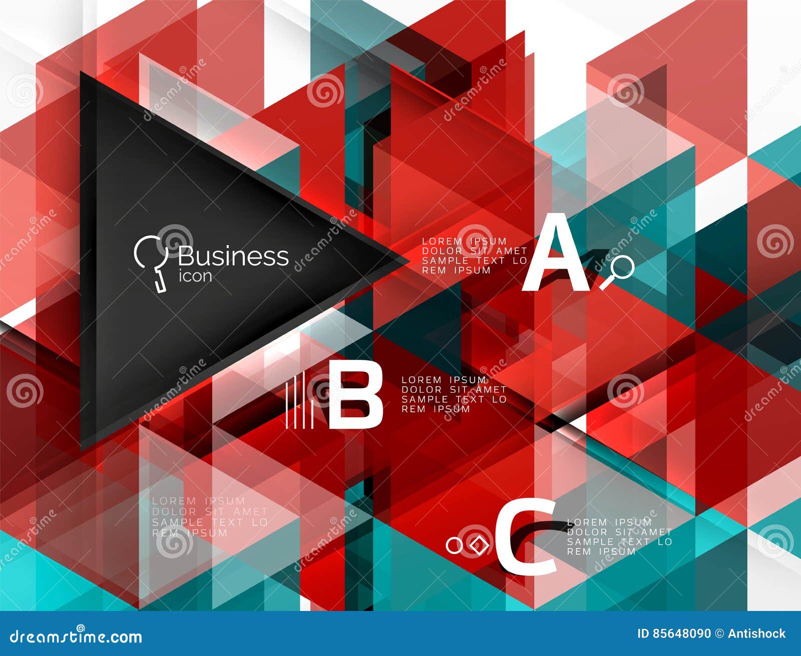 Vector Infographic Triangles Stock Vector - Illustration of promotion ...