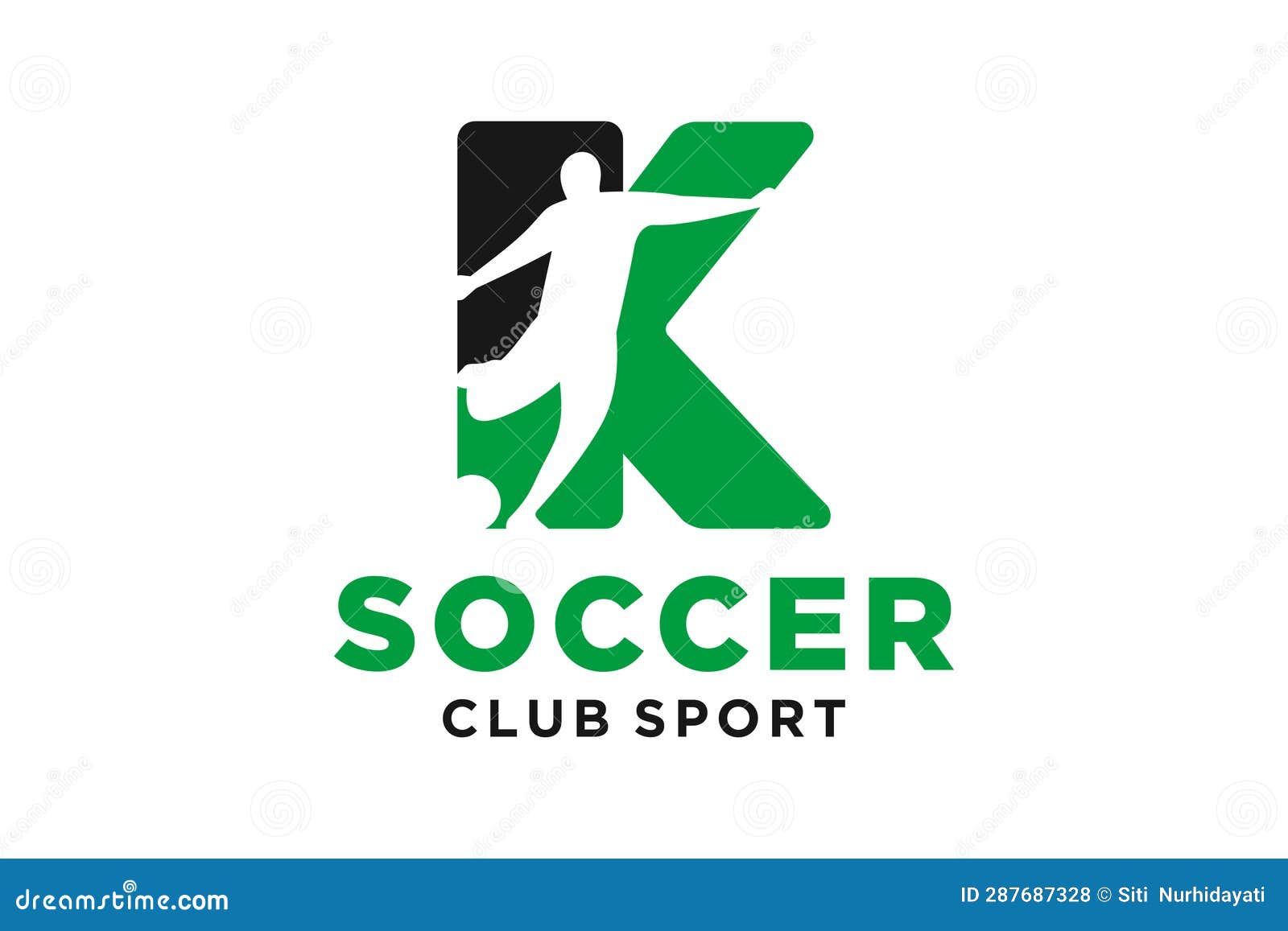 Vector Initials Letter K with Soccer Creative Geometric Modern Logo