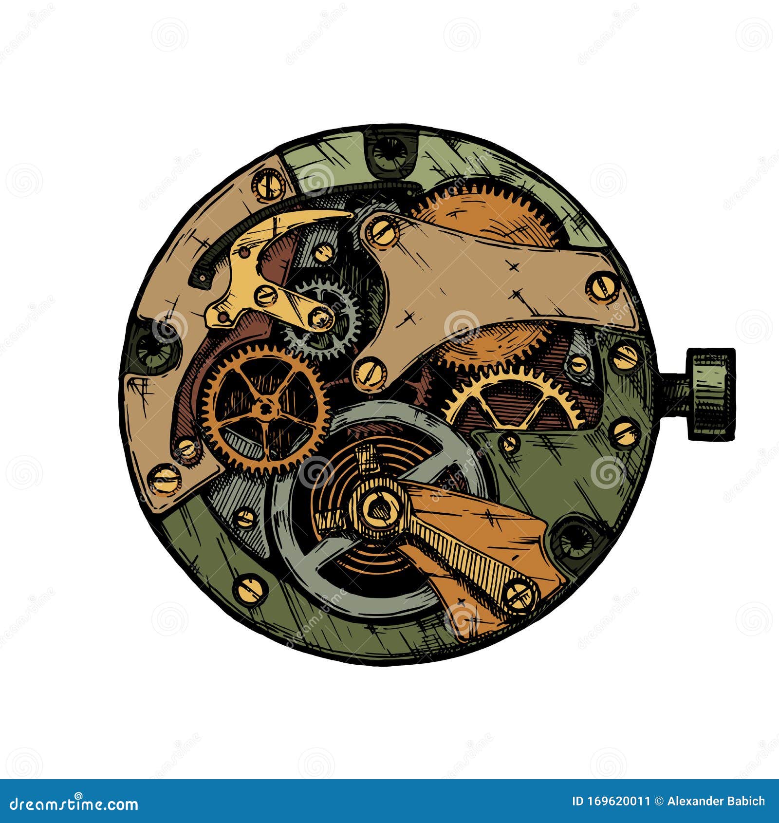 Vector Illustration of Clockwork Stock Vector Illustration of object, machinery 169620011