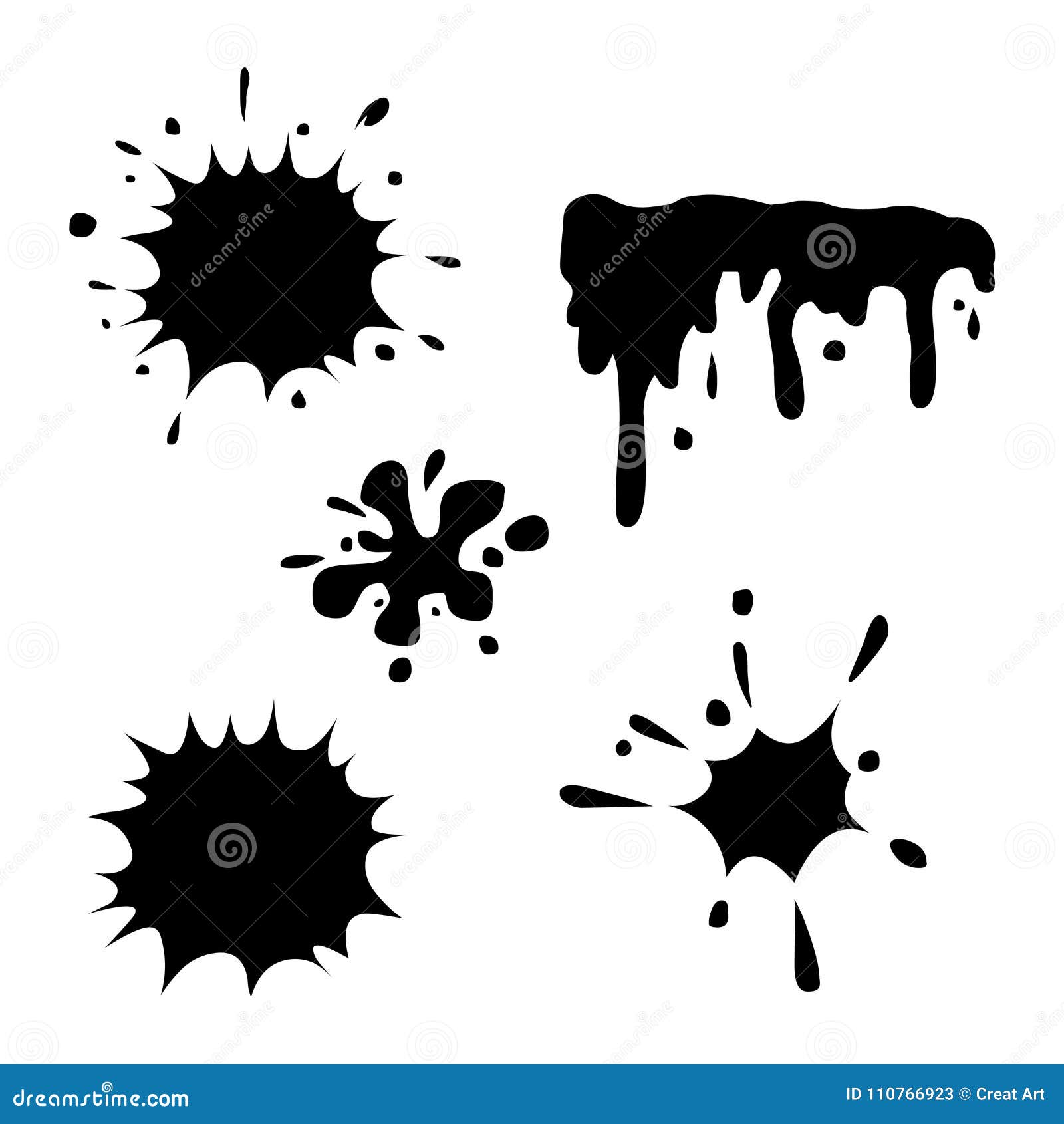 Download Ink Splash Silhouette.Paint Splat Silhouette Vector Stock ...