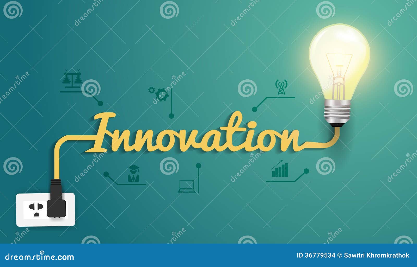  innovation concept with creative light bulb