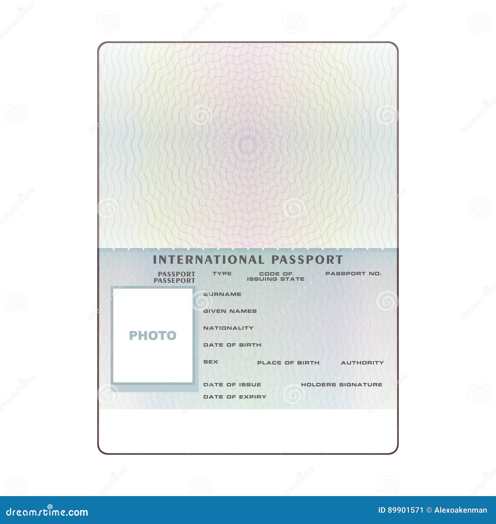  international open passport blank template