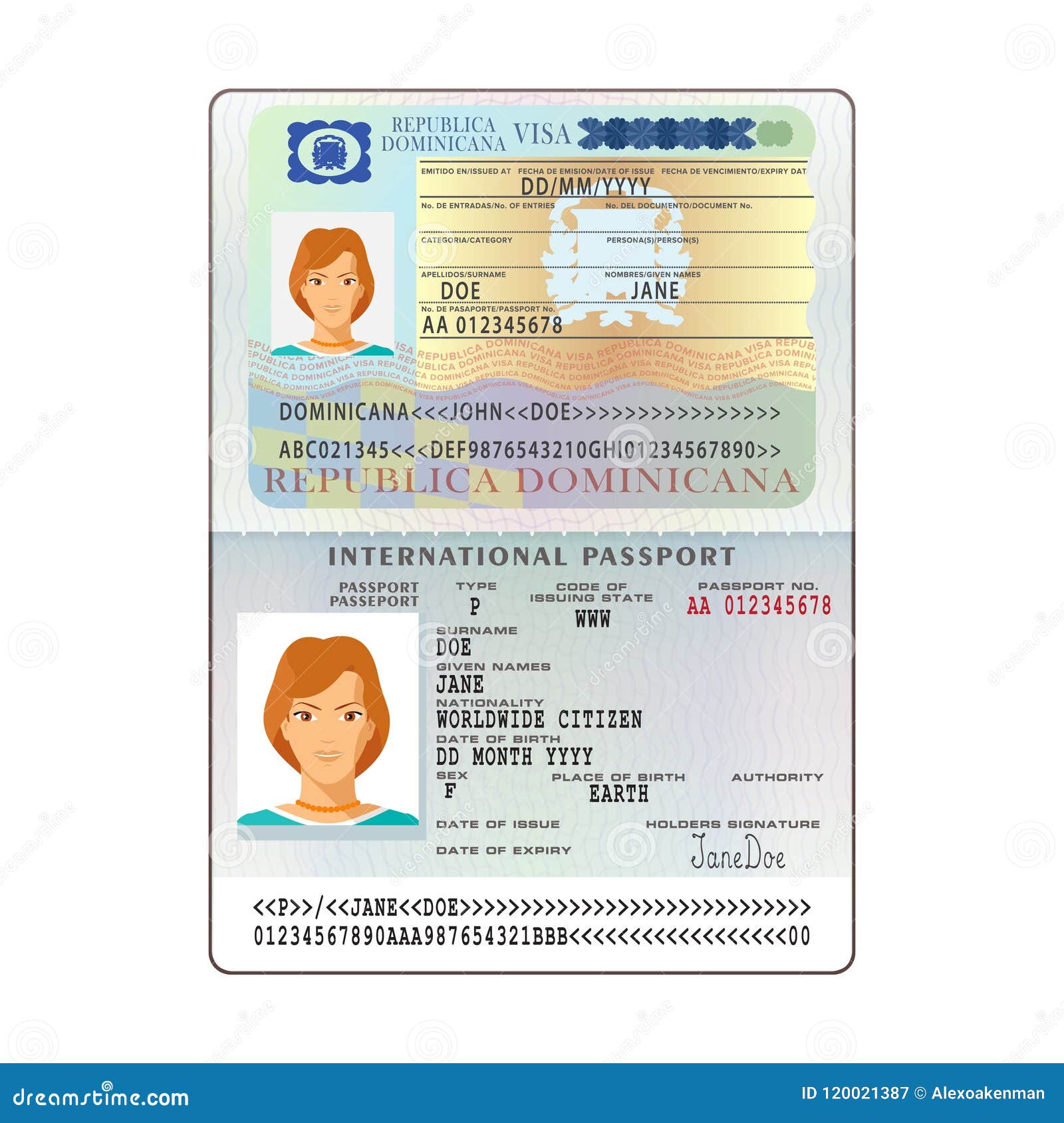  international open passport with dominicana visa