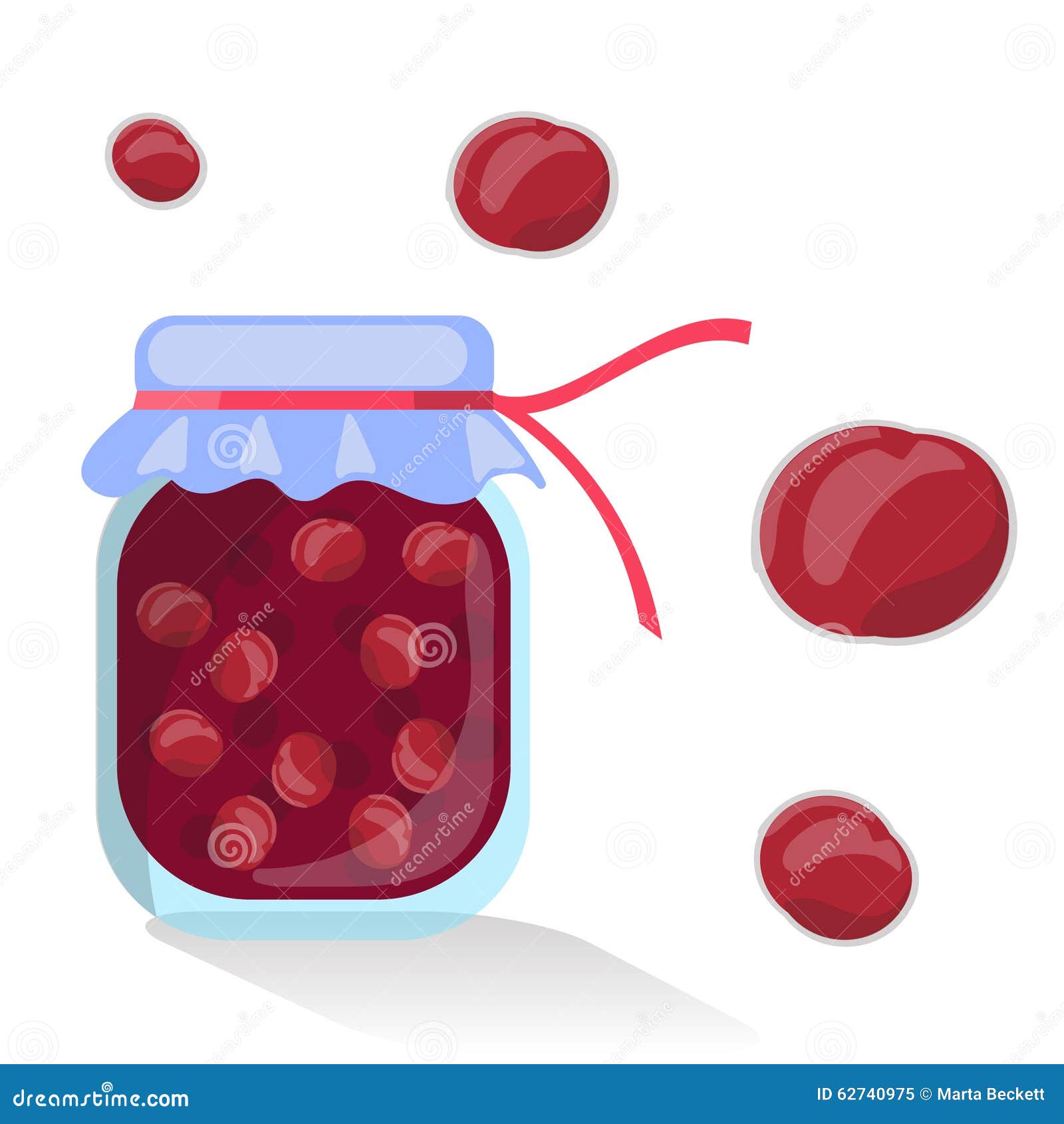 Vector isolated cherry jam stock vector. Illustration of home - 62740975