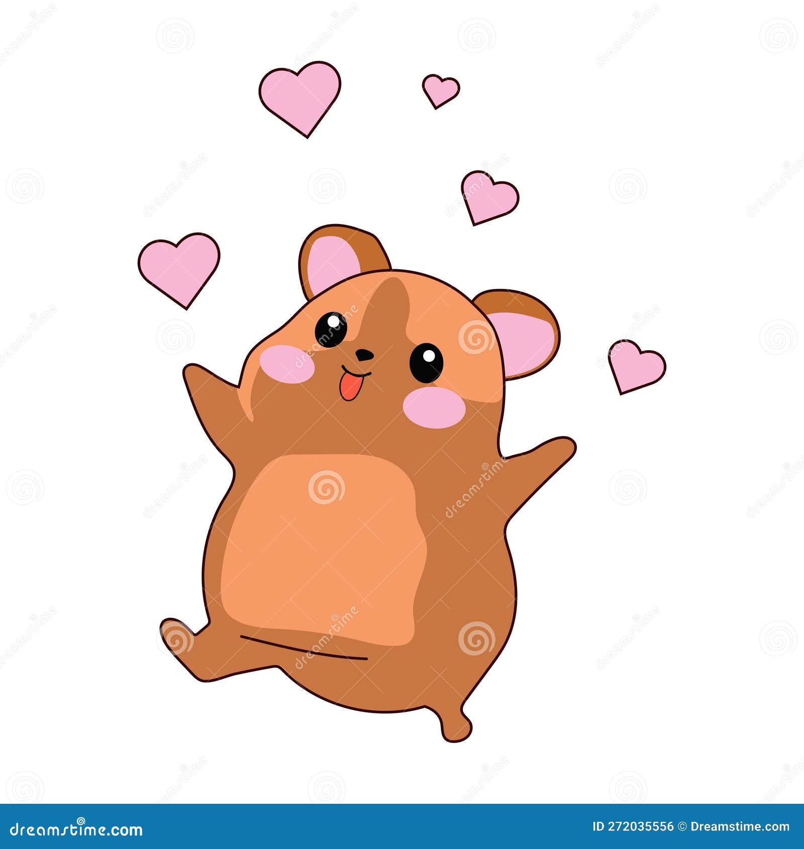 Cute hamster kawaii chibi drawing style Royalty Free Vector