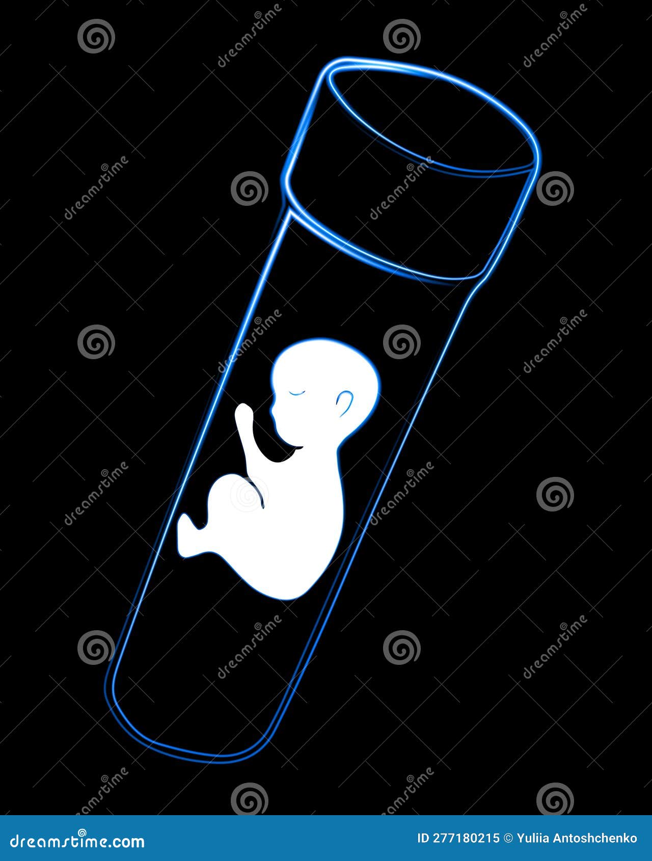 Vector Isolated Illustration of an Embryo in a Test Tube. Stock Vector