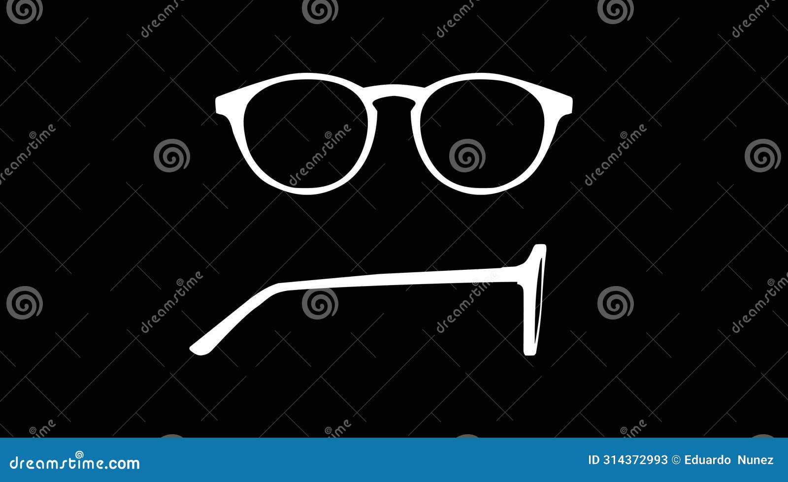 Vector Isolated Illustration of a Glasses Frame. Black Glasses Frame