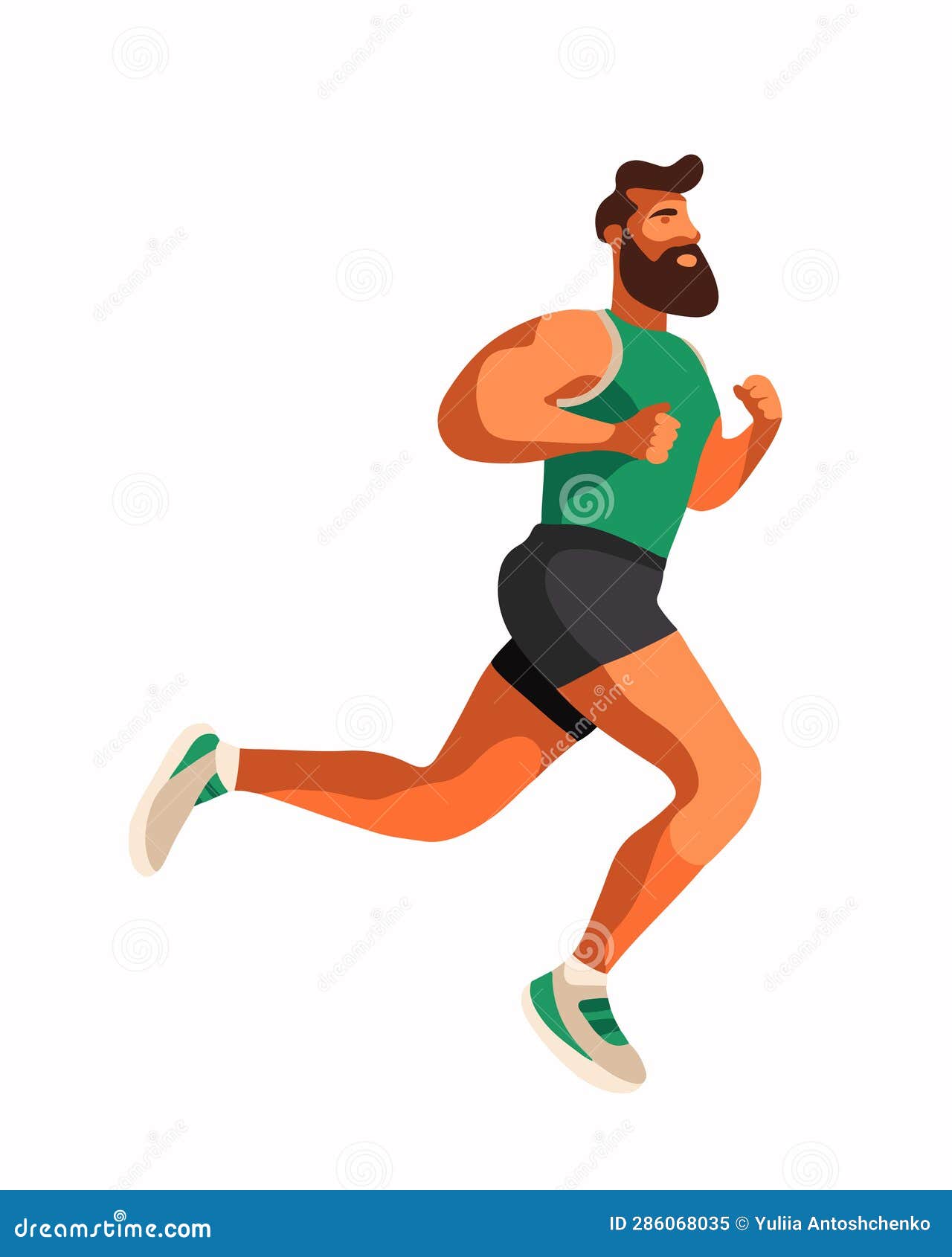 A man running. stock illustration. Illustration of fitness - 286068035