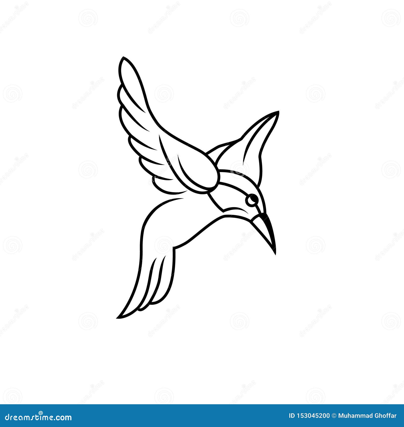 Vector Isolated Set of Flying Birds with Spread Fluttering Wings Stock ...