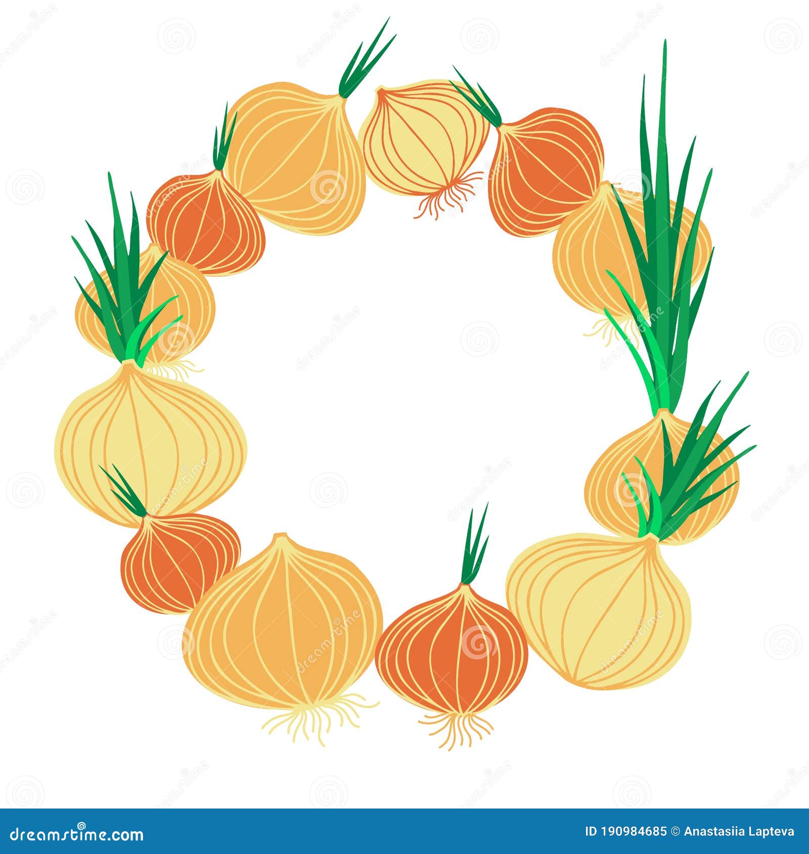   vignette with eco friendly decorative vegetable onion in circle