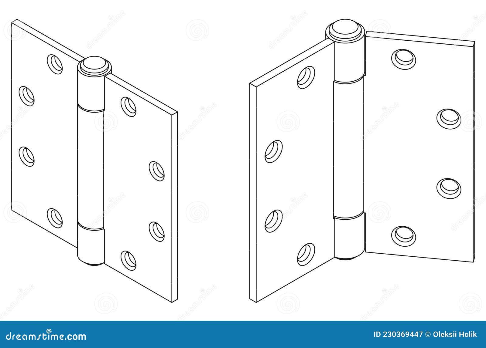 Vector Isometric Door Hinge Stock Vector Illustration of band