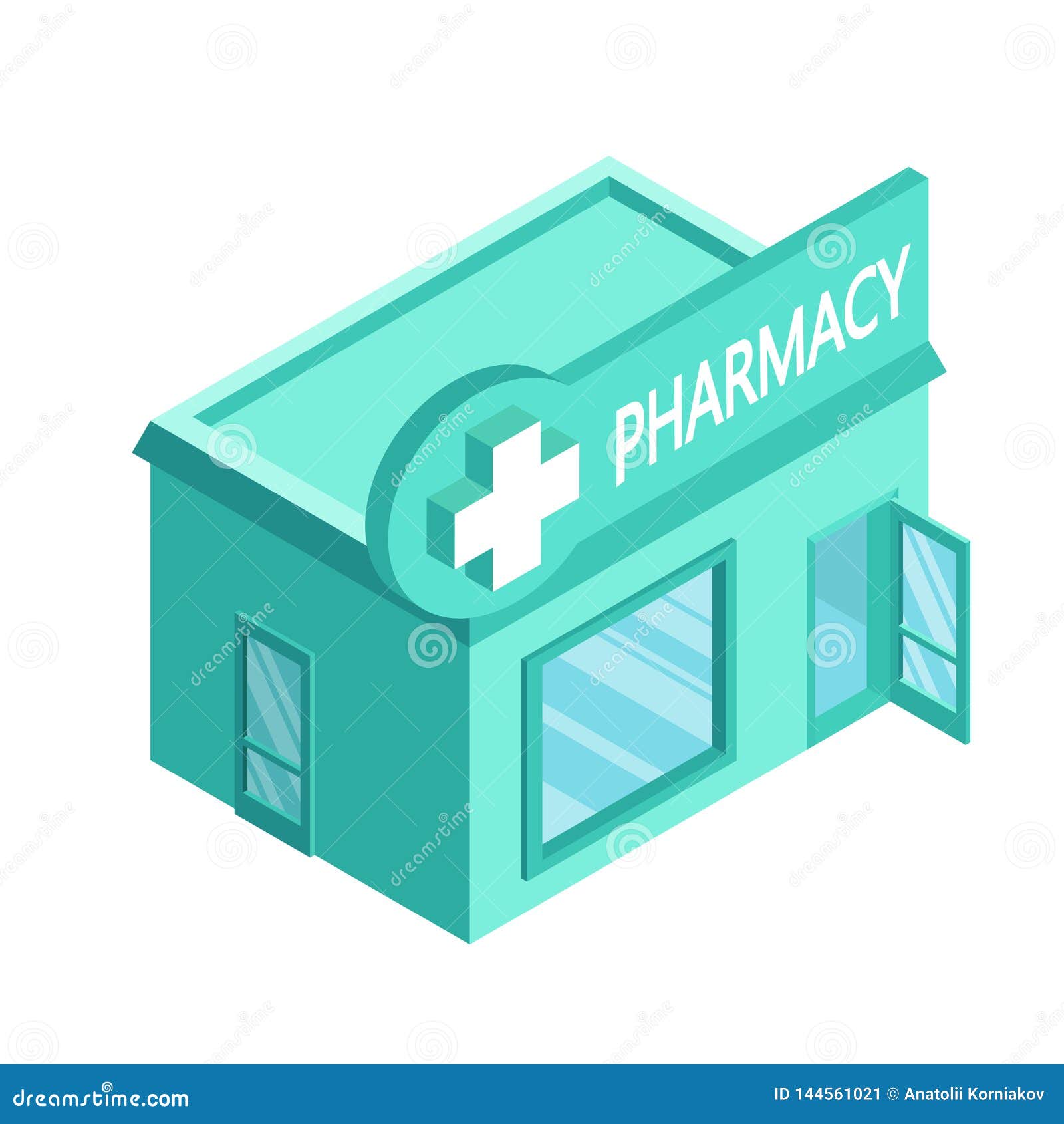 Vector Isometric Drugstore. Facade of Pharmacy Store Isolated on White  Background. Drugstore House Stock Vector - Illustration of construction,  drugs: 144561021
